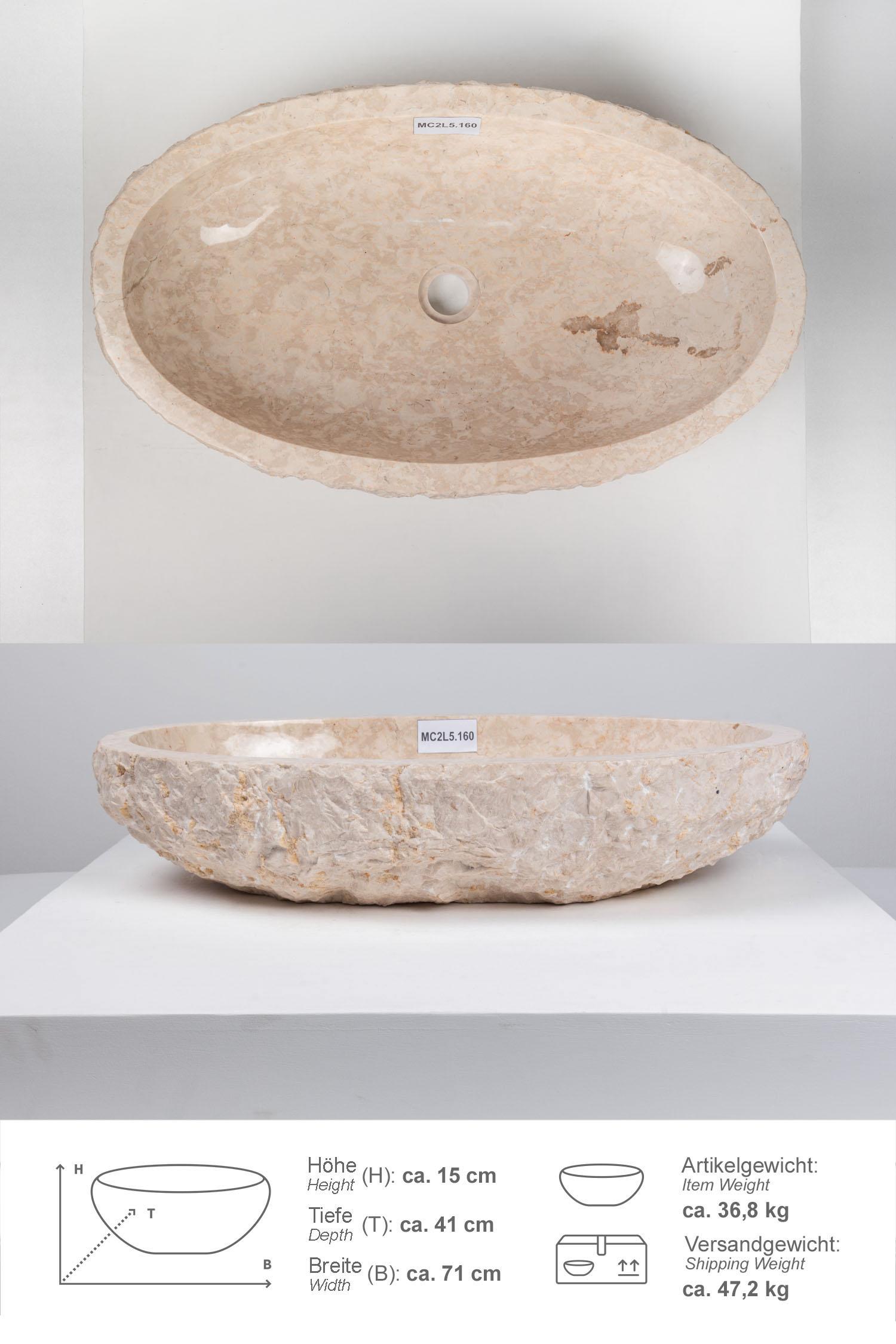 Erosi Marmor Waschbecken creme 70 cm
MC2L5.160