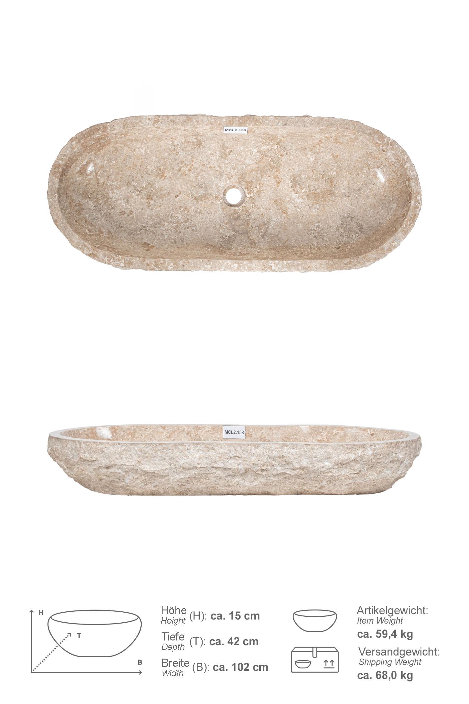 Erosi Marmor Waschbecken creme 100 cm
MCL2.158