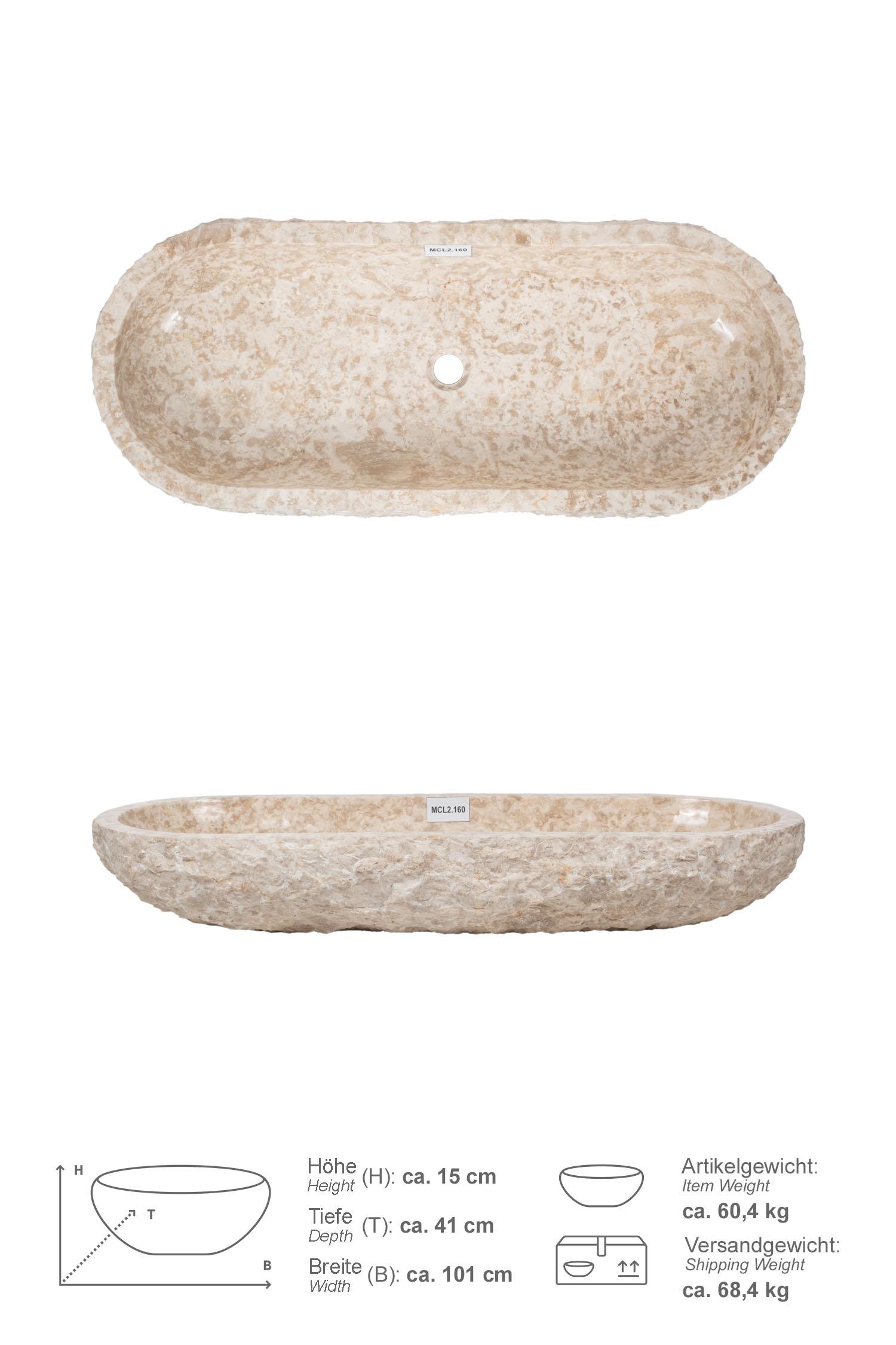 Erosi Marmor Waschbecken creme 100 cm
MCL2.160