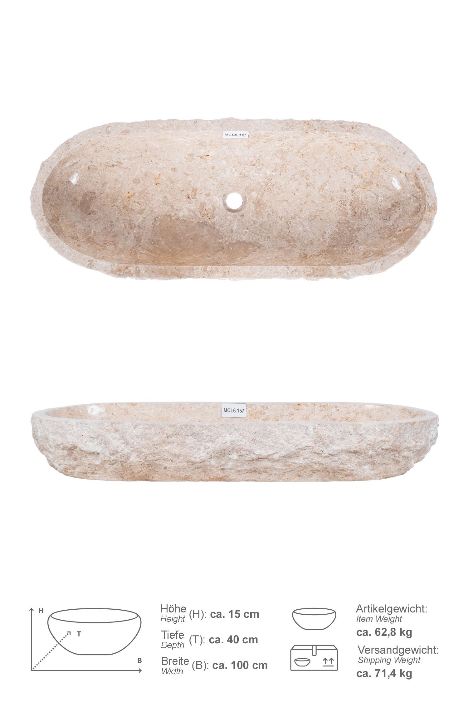 Erosi Marmor Waschbecken creme 100 cm
MCL6.157