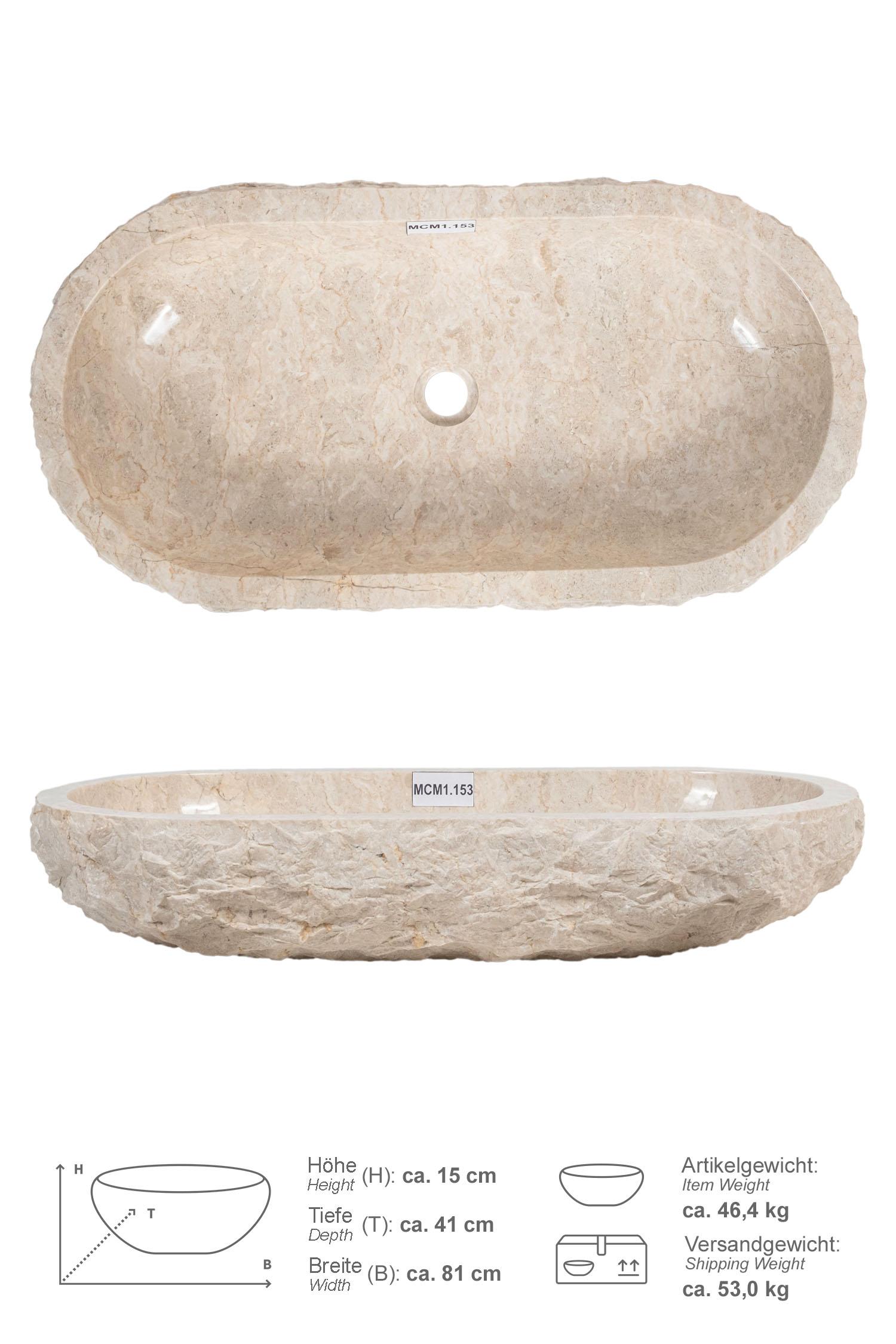 Erosi Marmor Waschbecken creme 80 cm
MCM1.153