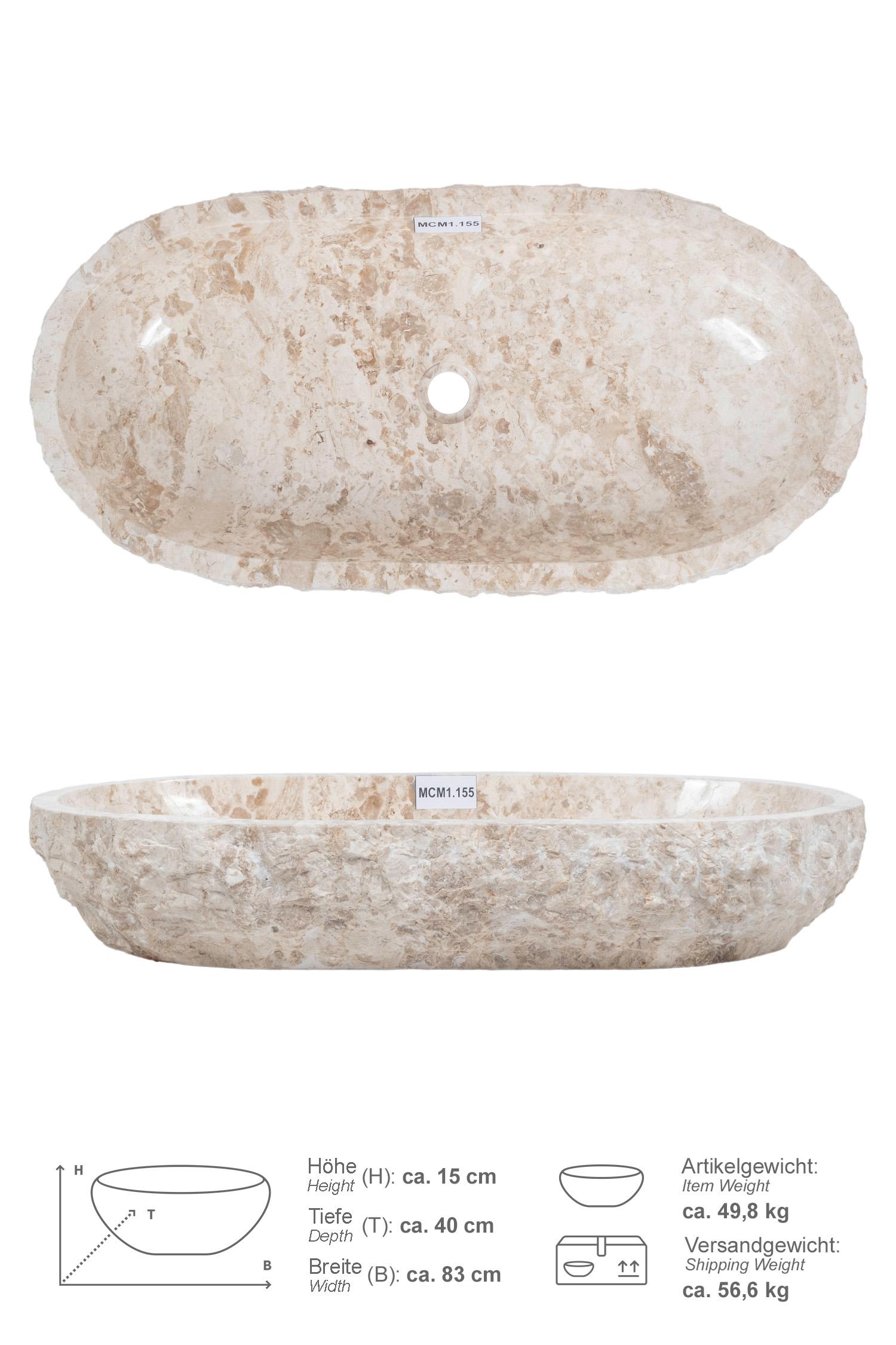 Erosi Marmor Waschbecken creme 80 cm
MCM1.155