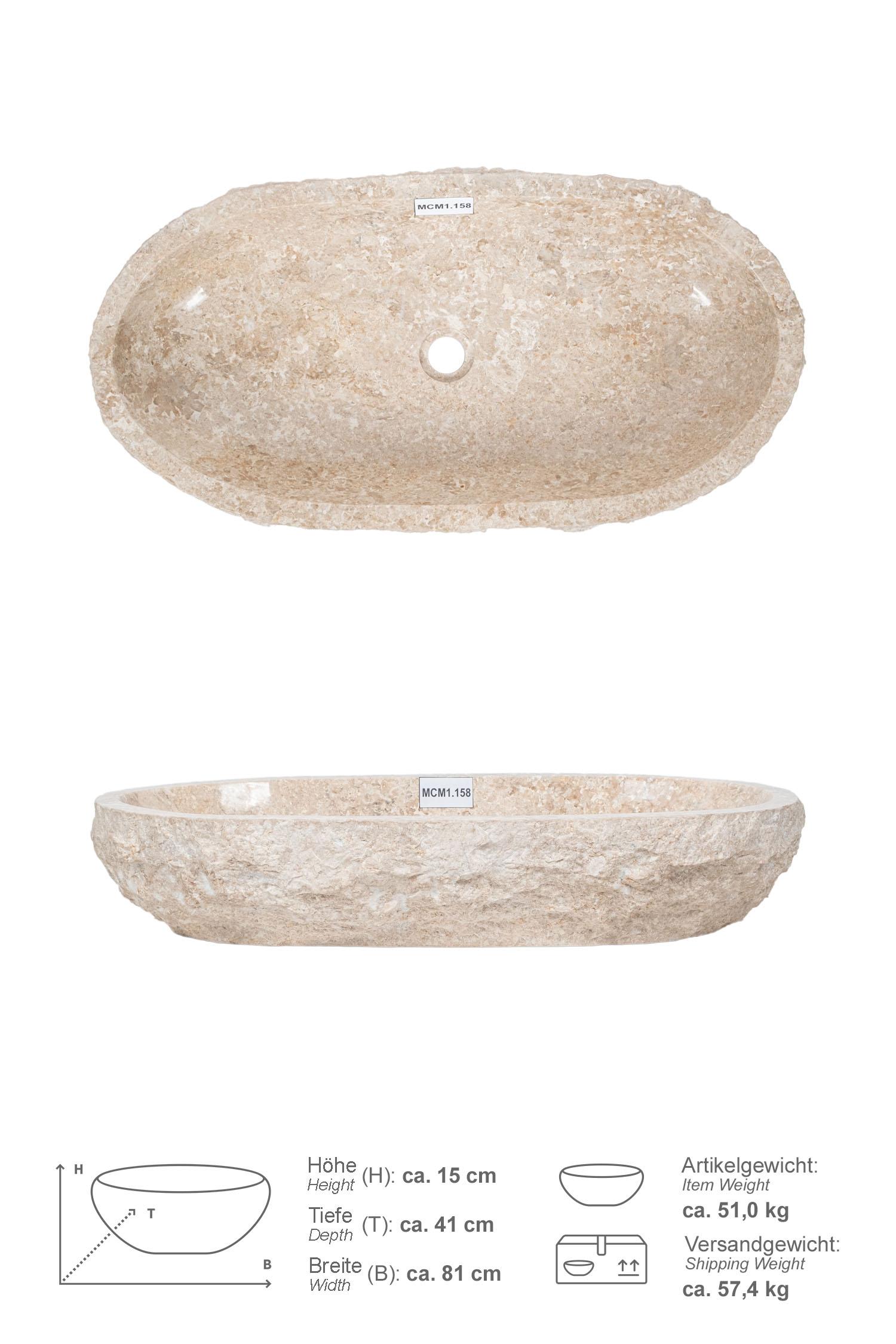 Erosi Marmor Waschbecken creme 80 cm
MCM1.158