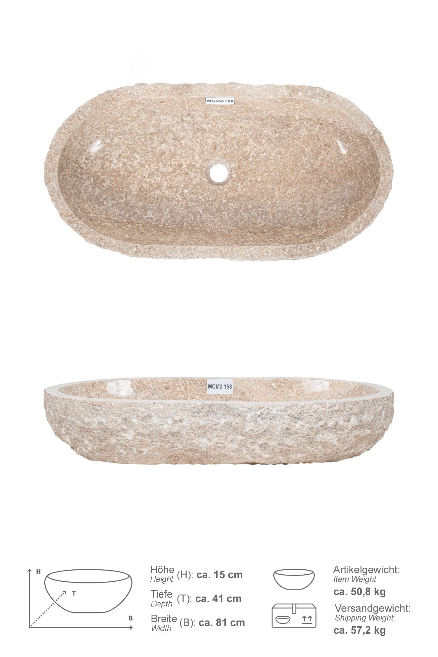 Erosi Marmor Waschbecken creme 80 cm
MCM2.158