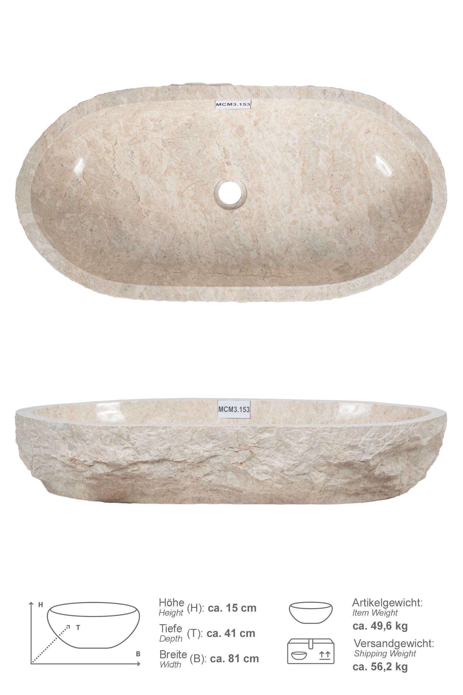 Erosi Marmor Waschbecken creme 80 cm
MCM3.153