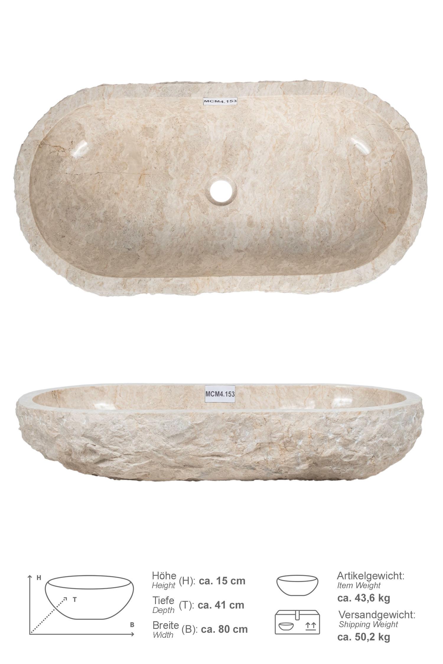 Erosi Marmor Waschbecken creme 80 cm
MCM4.153