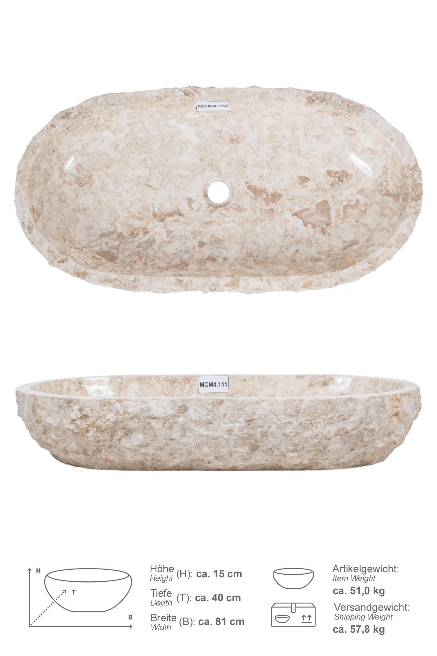 Erosi Marmor Waschbecken creme 80 cm
MCM4.155