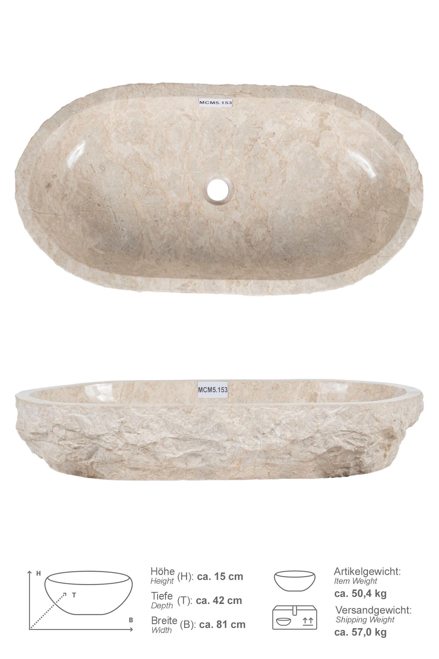 Erosi Marmor Waschbecken creme 80 cm
MCM5.153