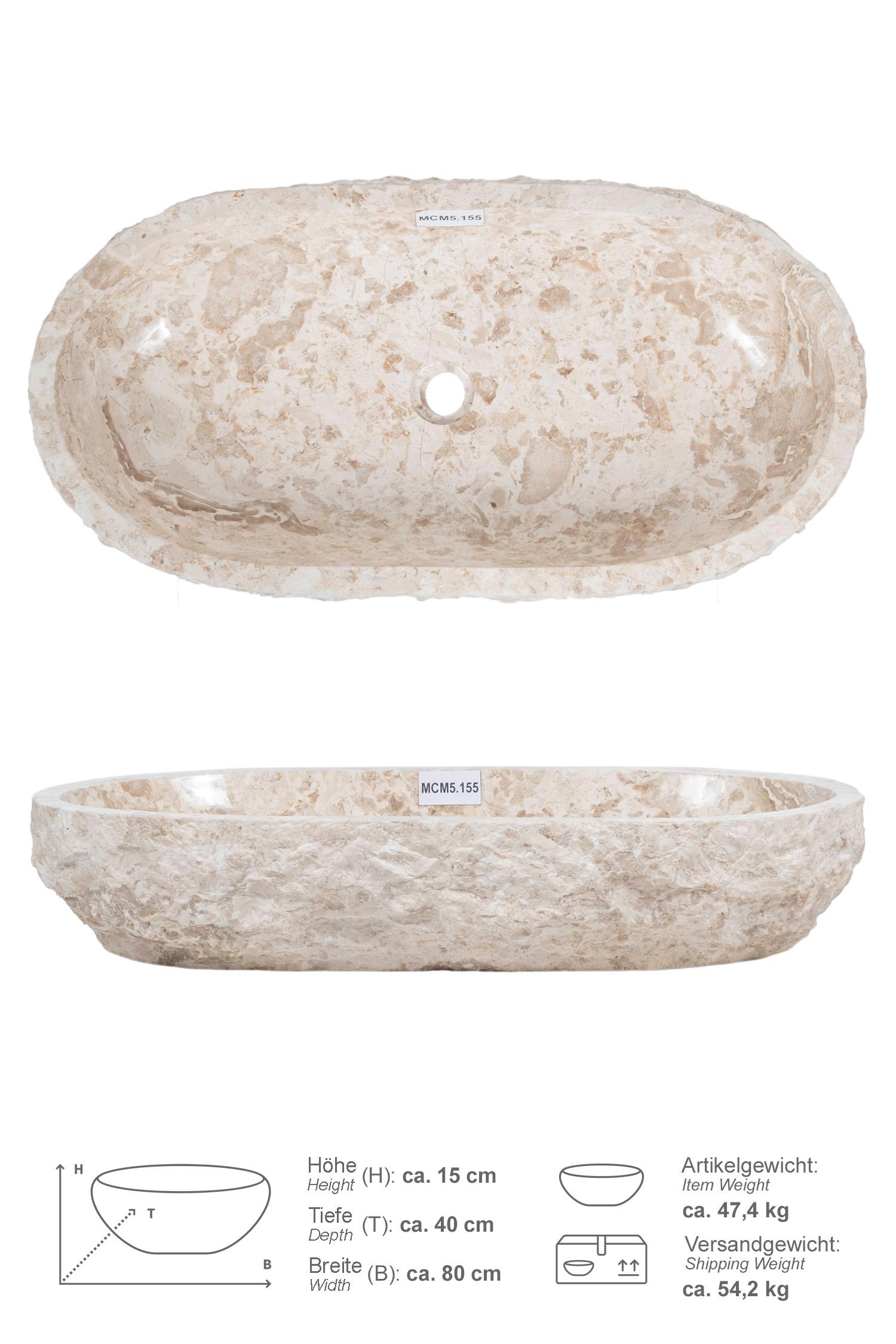 Erosi Marmor Waschbecken creme 80 cm
MCM5.155