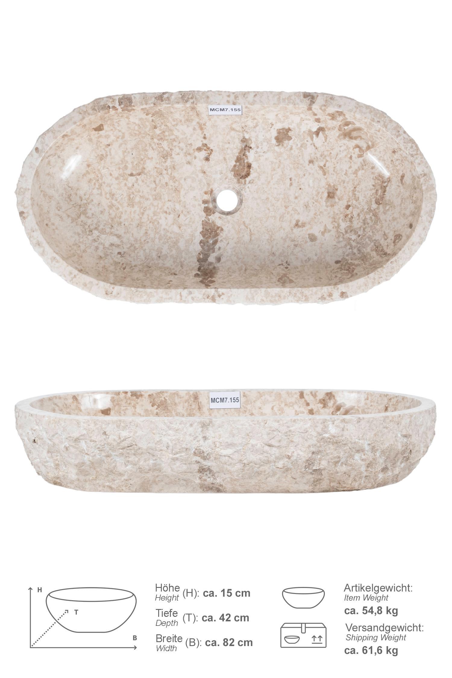 Erosi Marmor Waschbecken creme 80 cm
MCM7.155