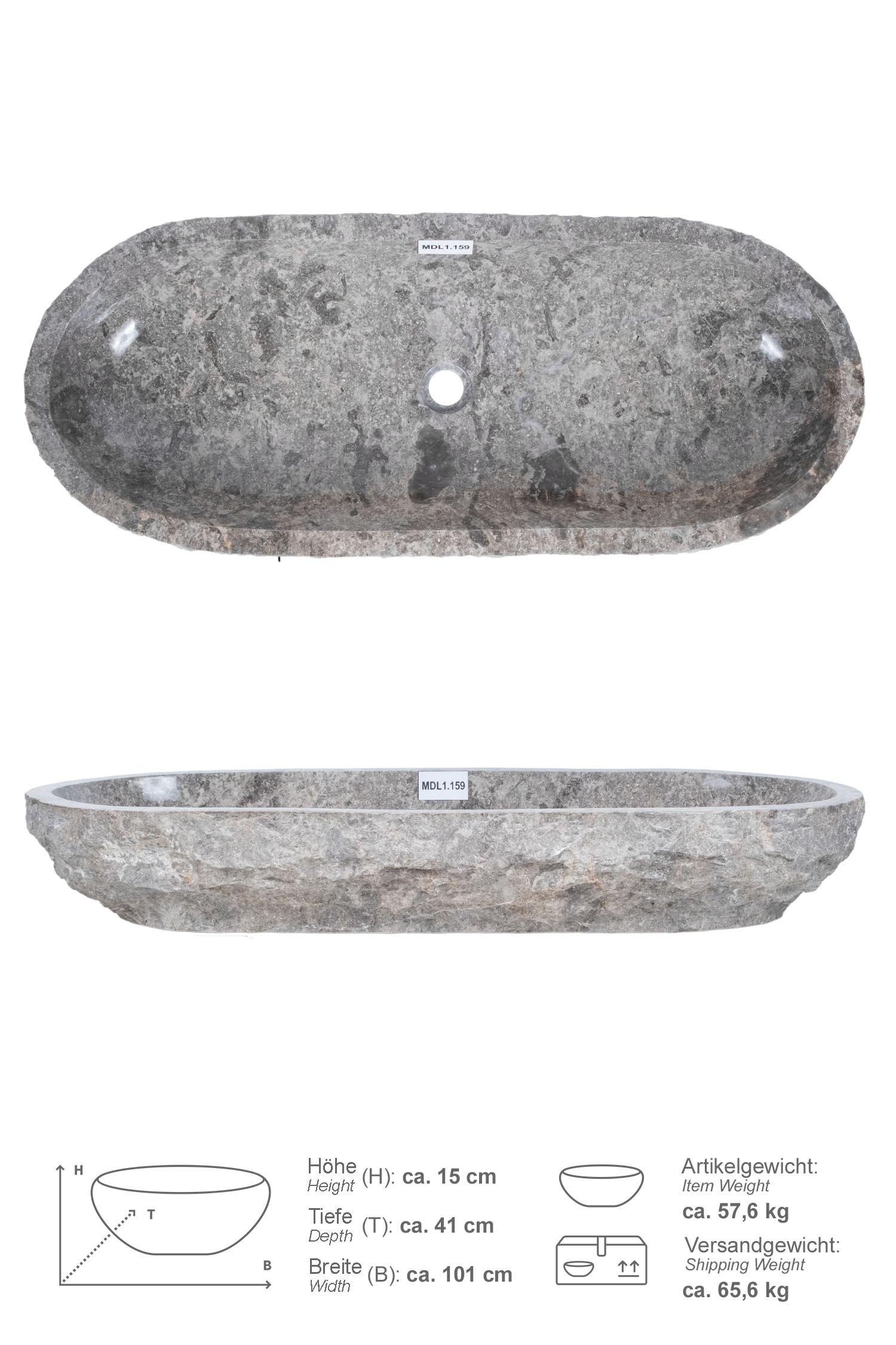Erosi Marmor Waschbecken grau 100 cm
MDL1.159