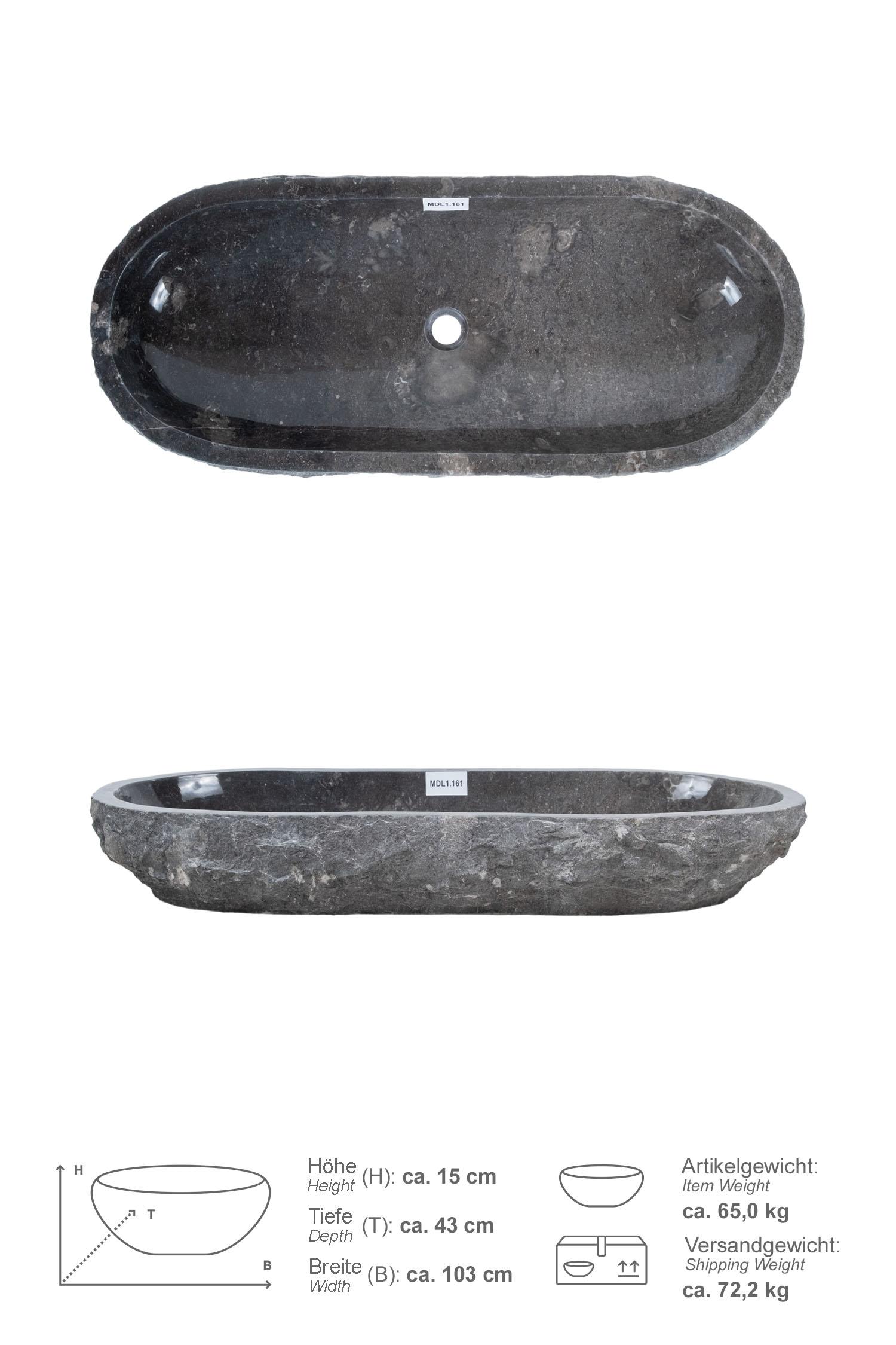 Erosi Marmor Waschbecken grau 100 cm
MDL1.161