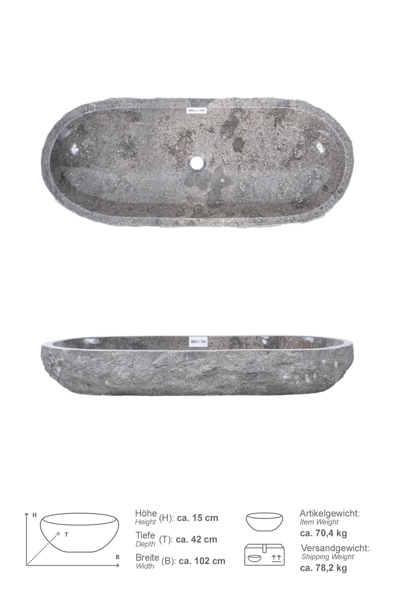 Erosi Marmor Waschbecken grau 100 cm
MDL1.165