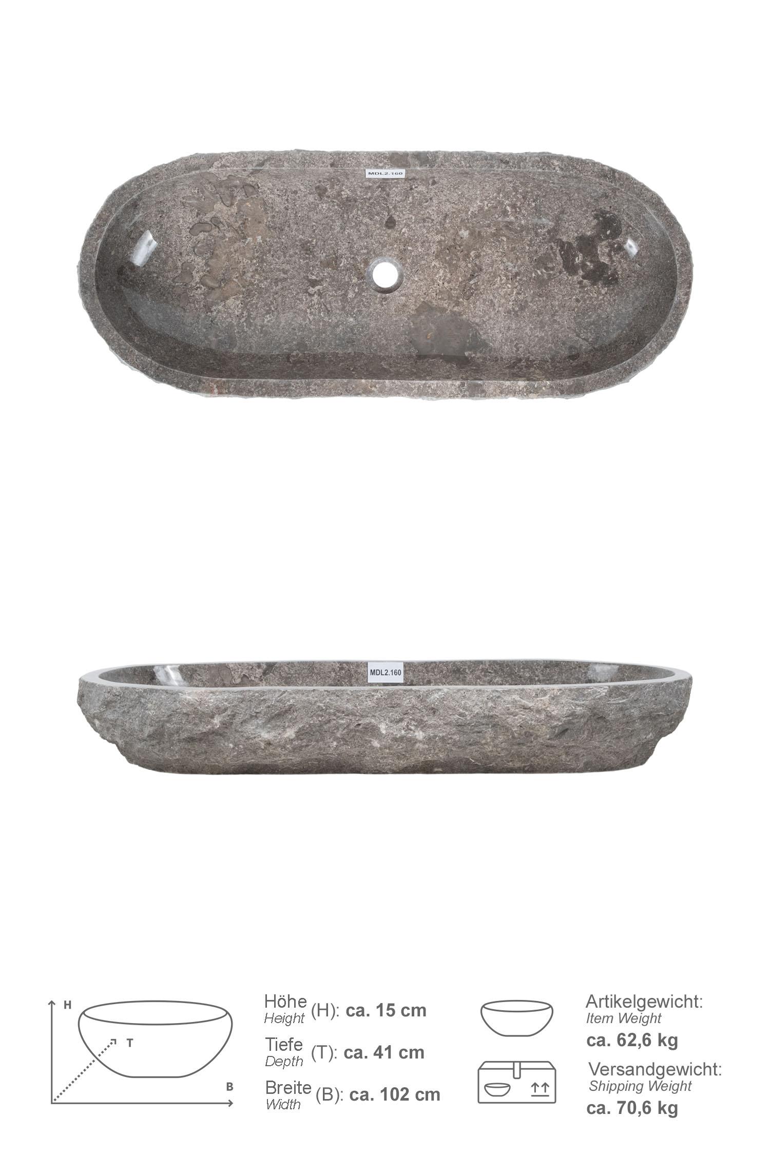 Erosi Marmor Waschbecken grau 100 cm
MDL2.160