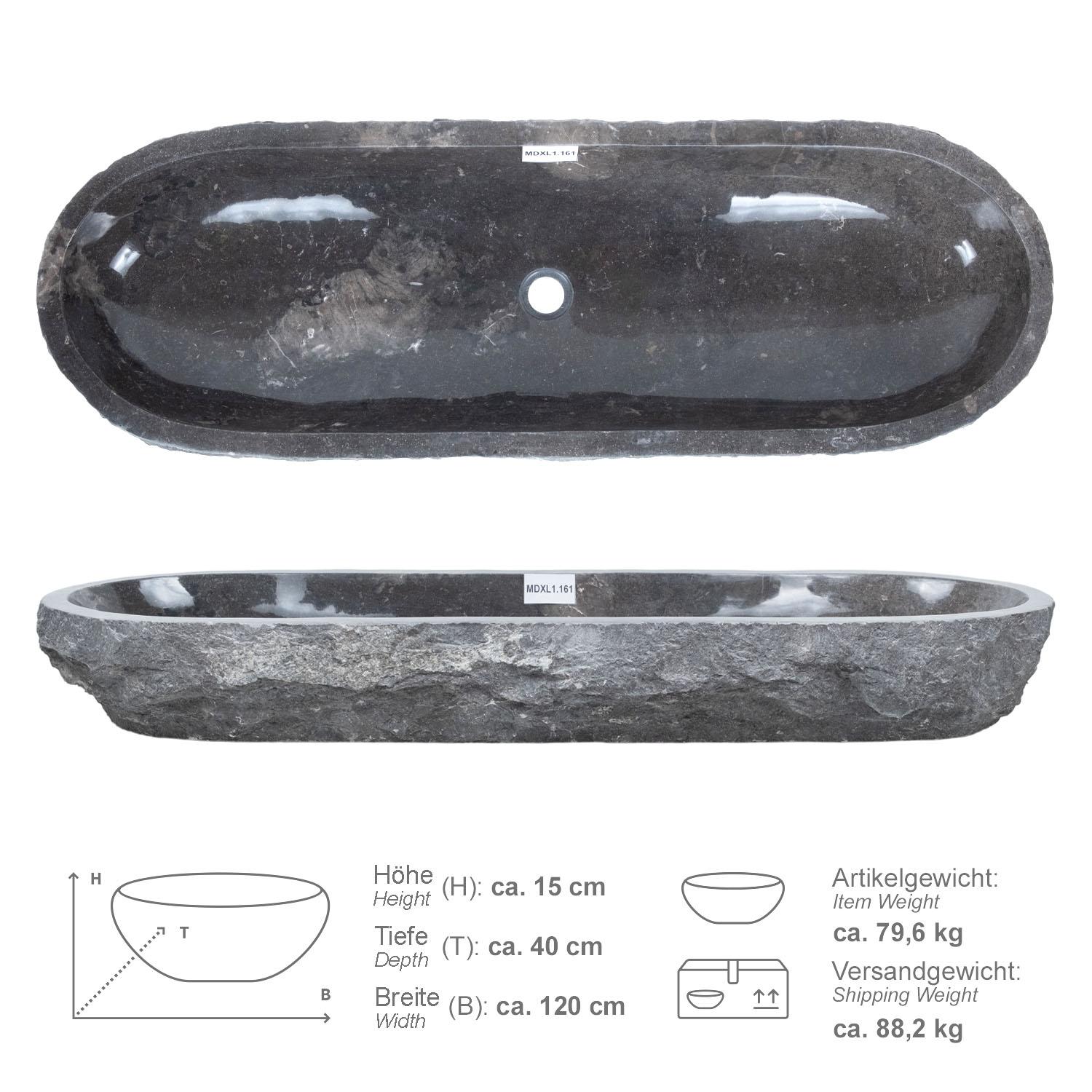 Erosi Marmor Waschbecken 120 cm grau
MDXL1.161