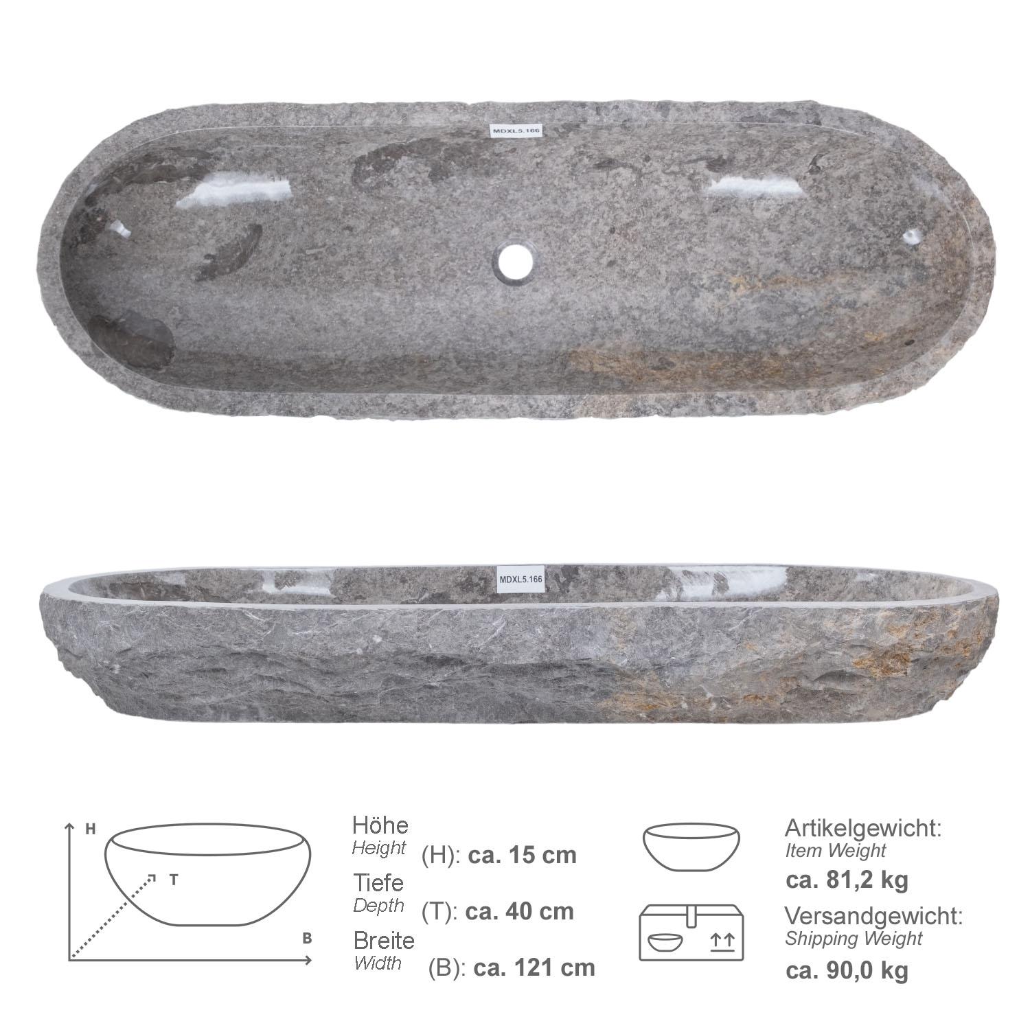 Erosi Marmor Waschbecken 120 cm grau
MDXL5.166