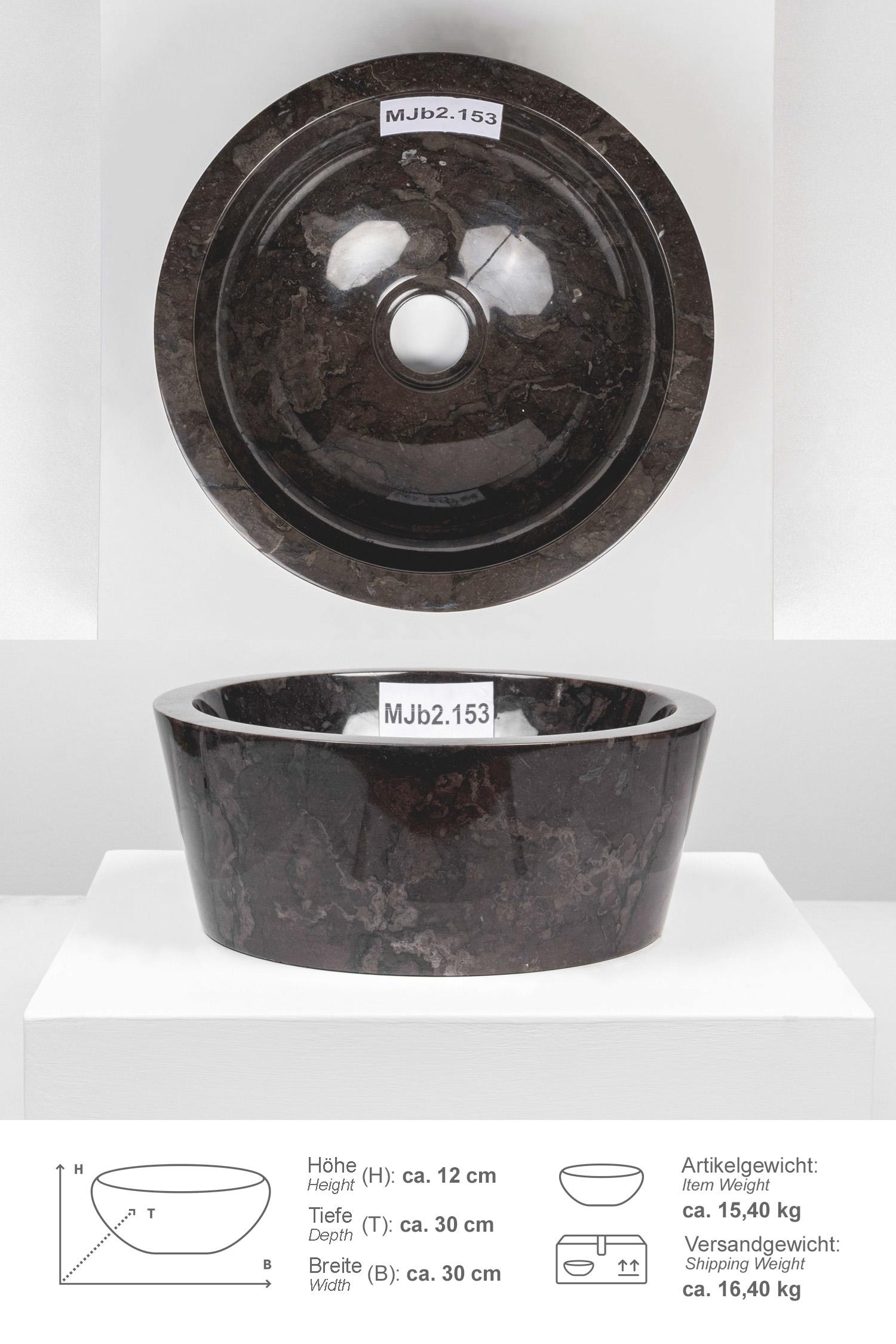 Marmor Waschbecken MINIJAYA 30 cm schwarz rund
MJb2.153