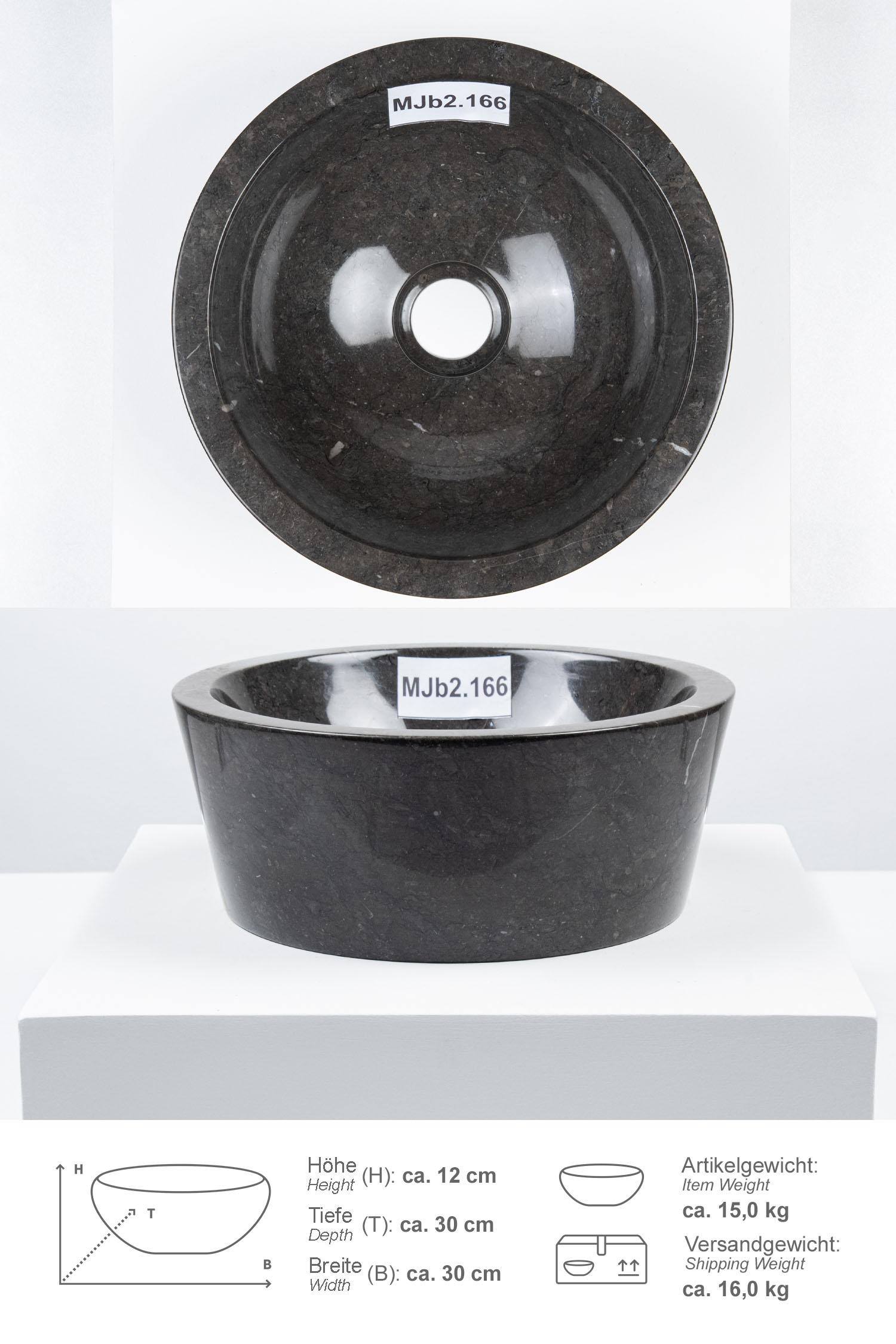 Marmor Waschbecken MINIJAYA 30 cm schwarz rund
MJb2.166