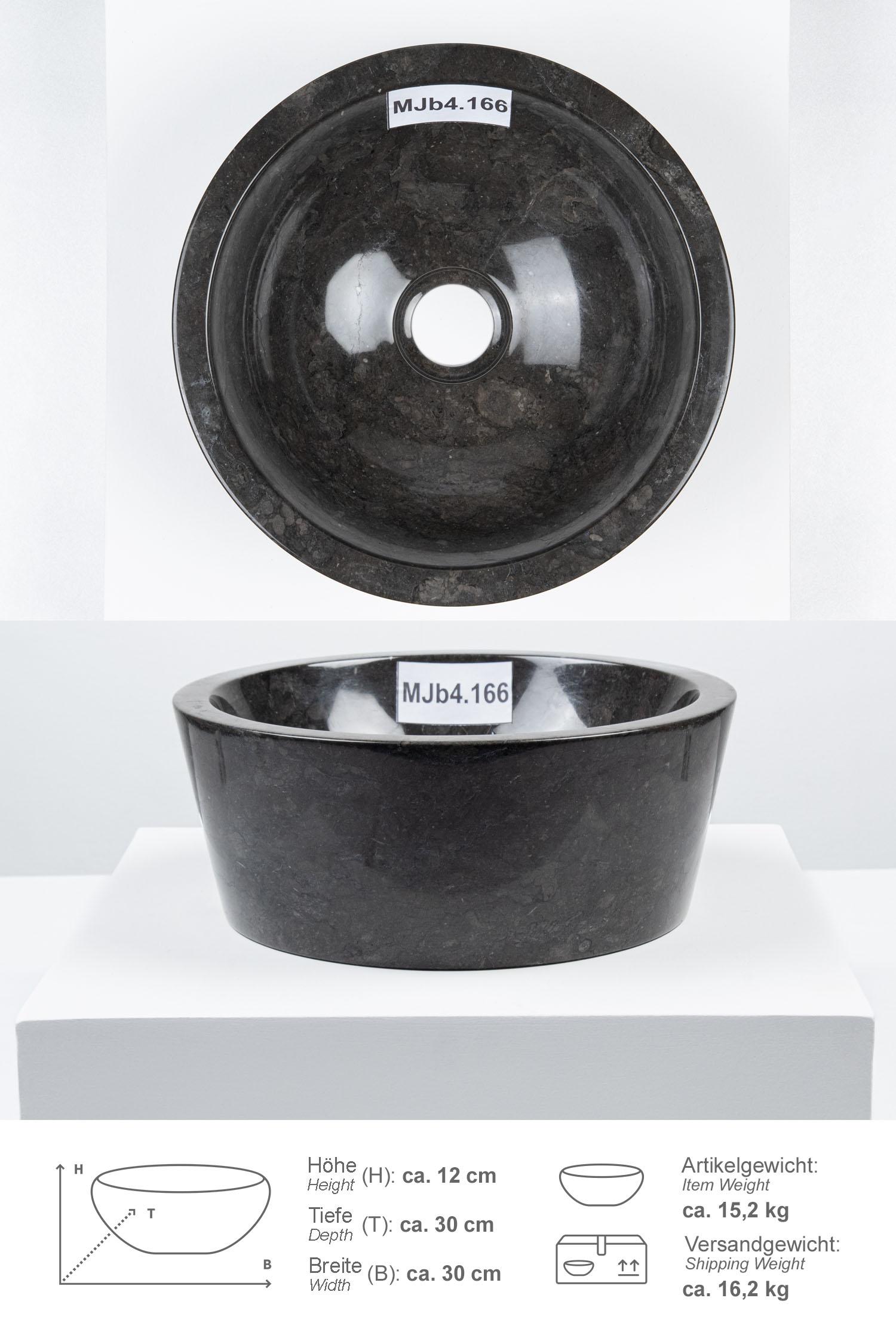 Marmor Waschbecken MINIJAYA 30 cm schwarz rund
MJb4.166