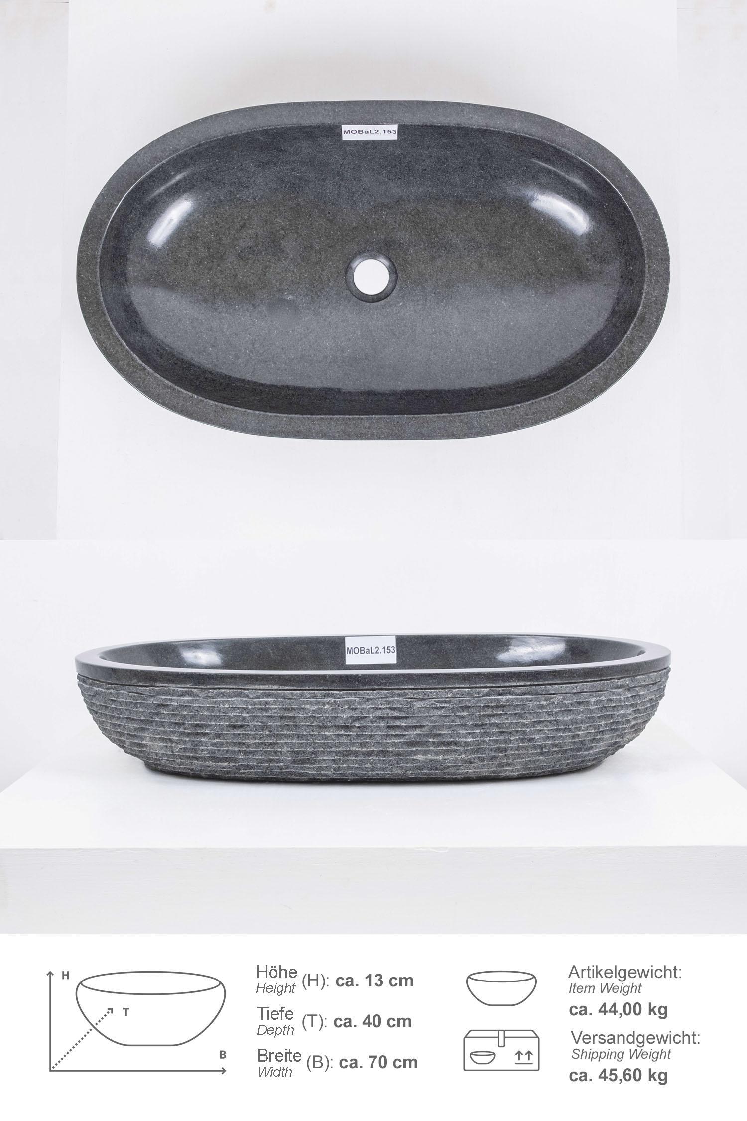 Andesit Steinwaschbecken MARA 70 cm schwarz
MOBaL2.153