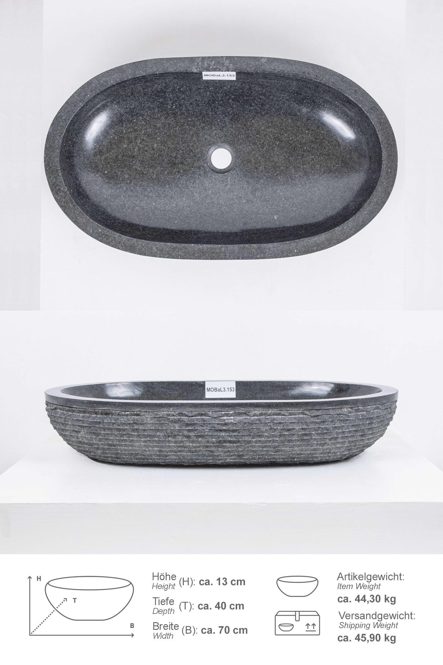 Andesit Steinwaschbecken MARA 70 cm schwarz
MOBaL3.153