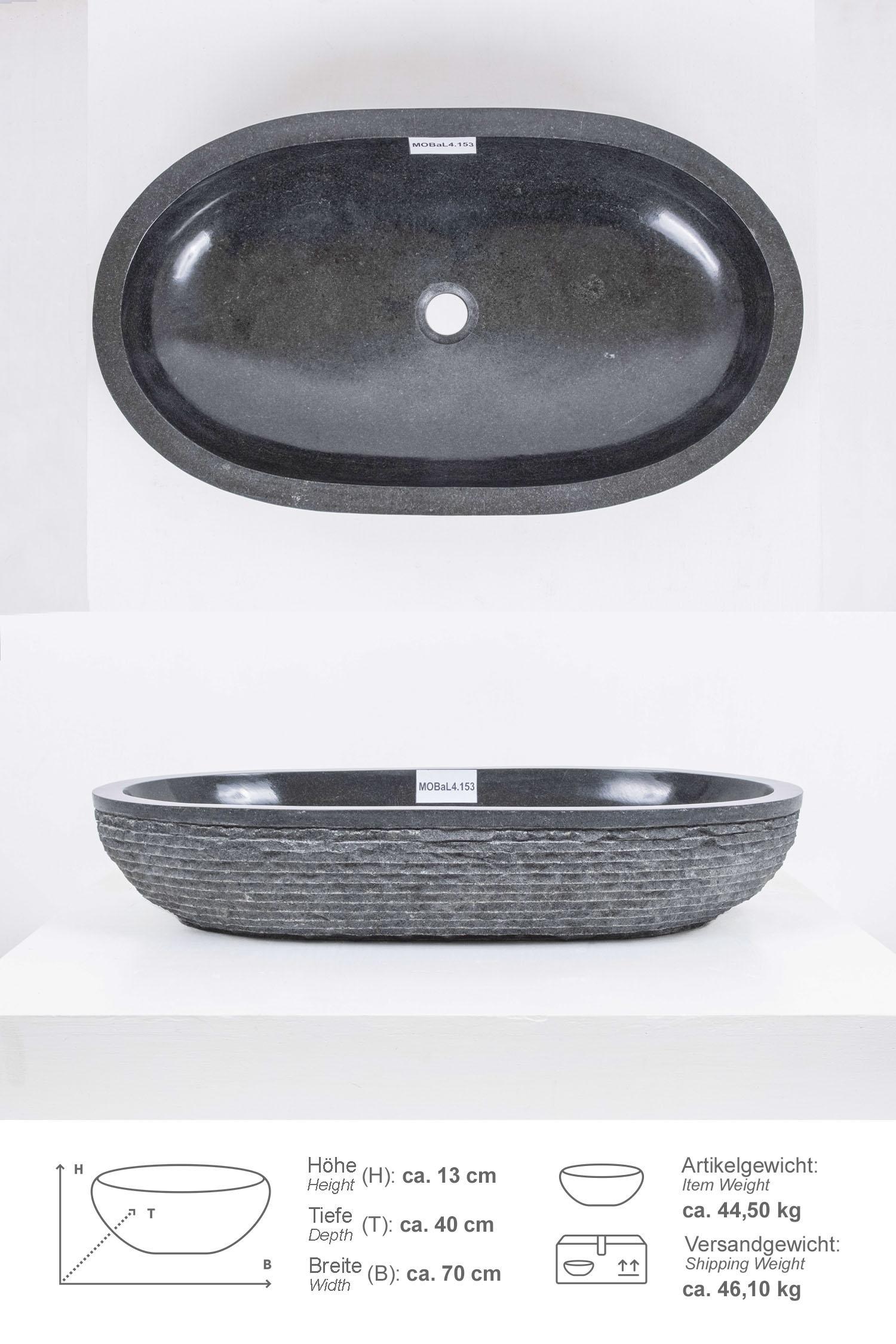 Andesit Steinwaschbecken MARA 70 cm schwarz
MOBaL4.153