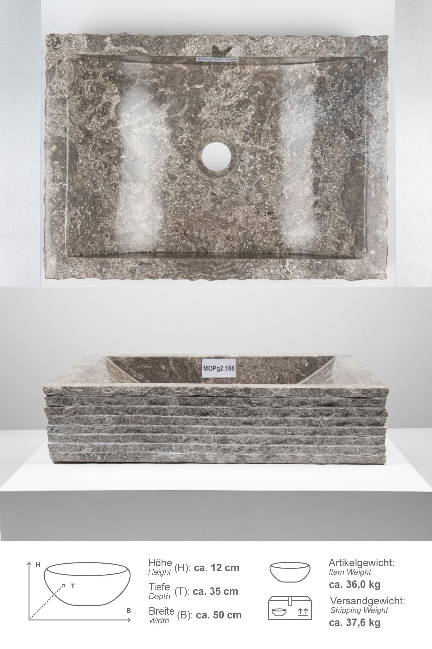 Marmor Waschbecken PERAHU 50 cm poliert grau
MOPg2.166
