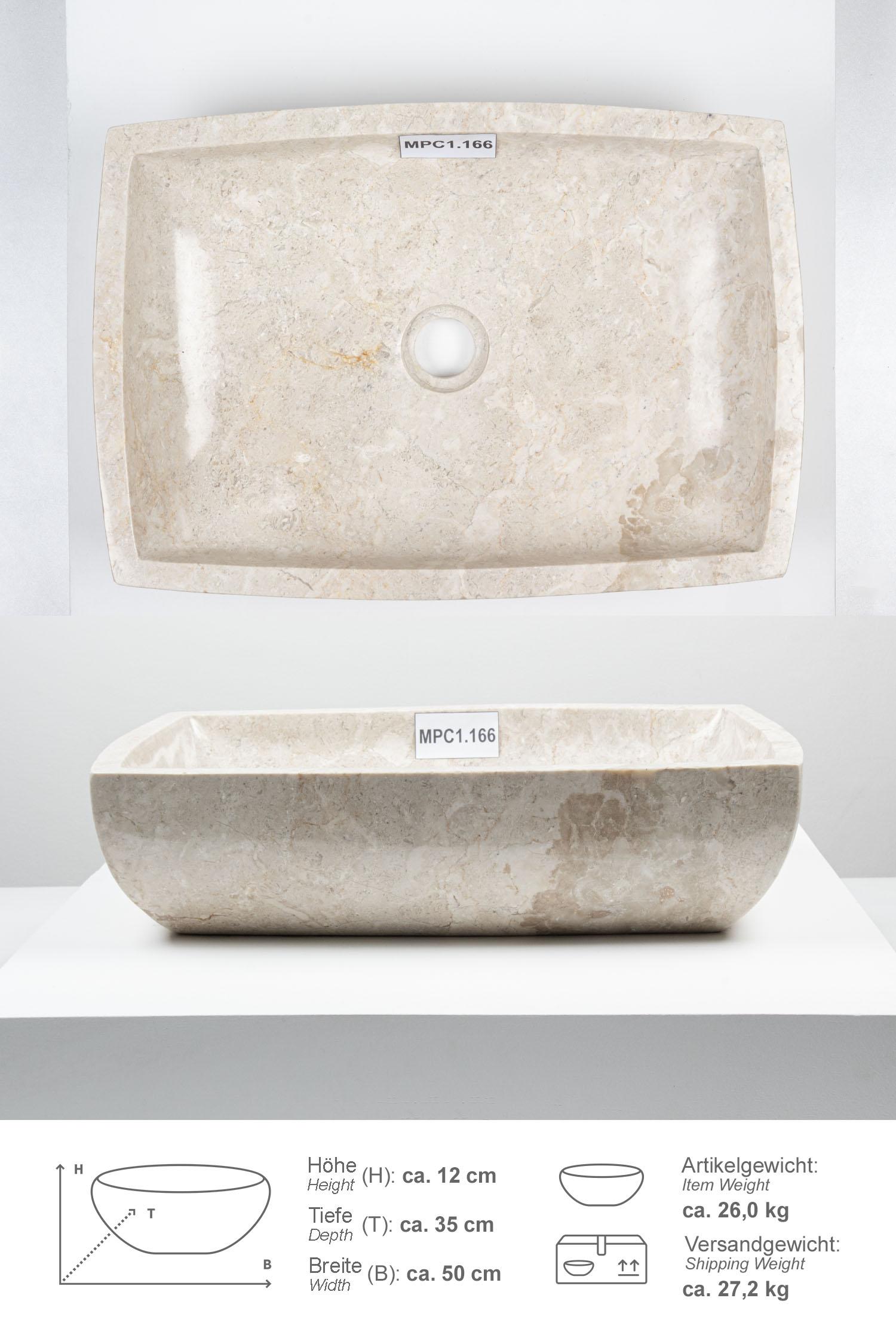 Waschbecken MARA aus Marmor creme 50 cm
MPC1.166