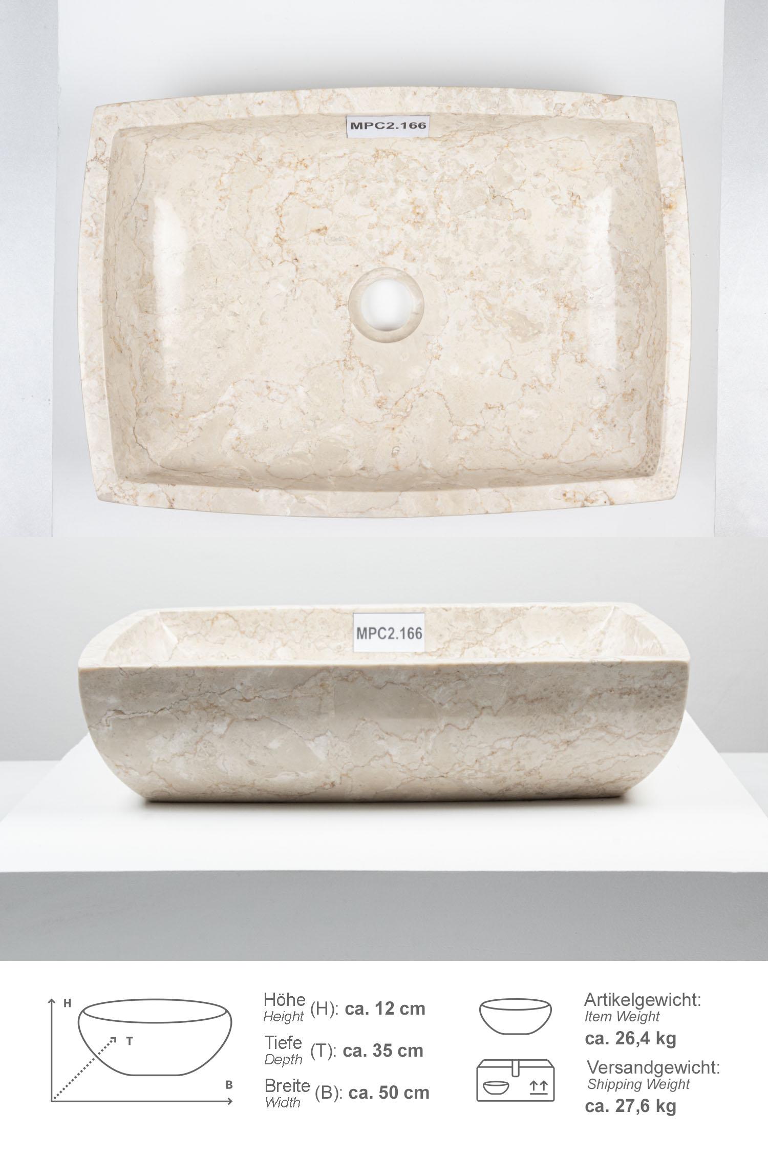 Waschbecken MARA aus Marmor creme 50 cm
MPC2.166