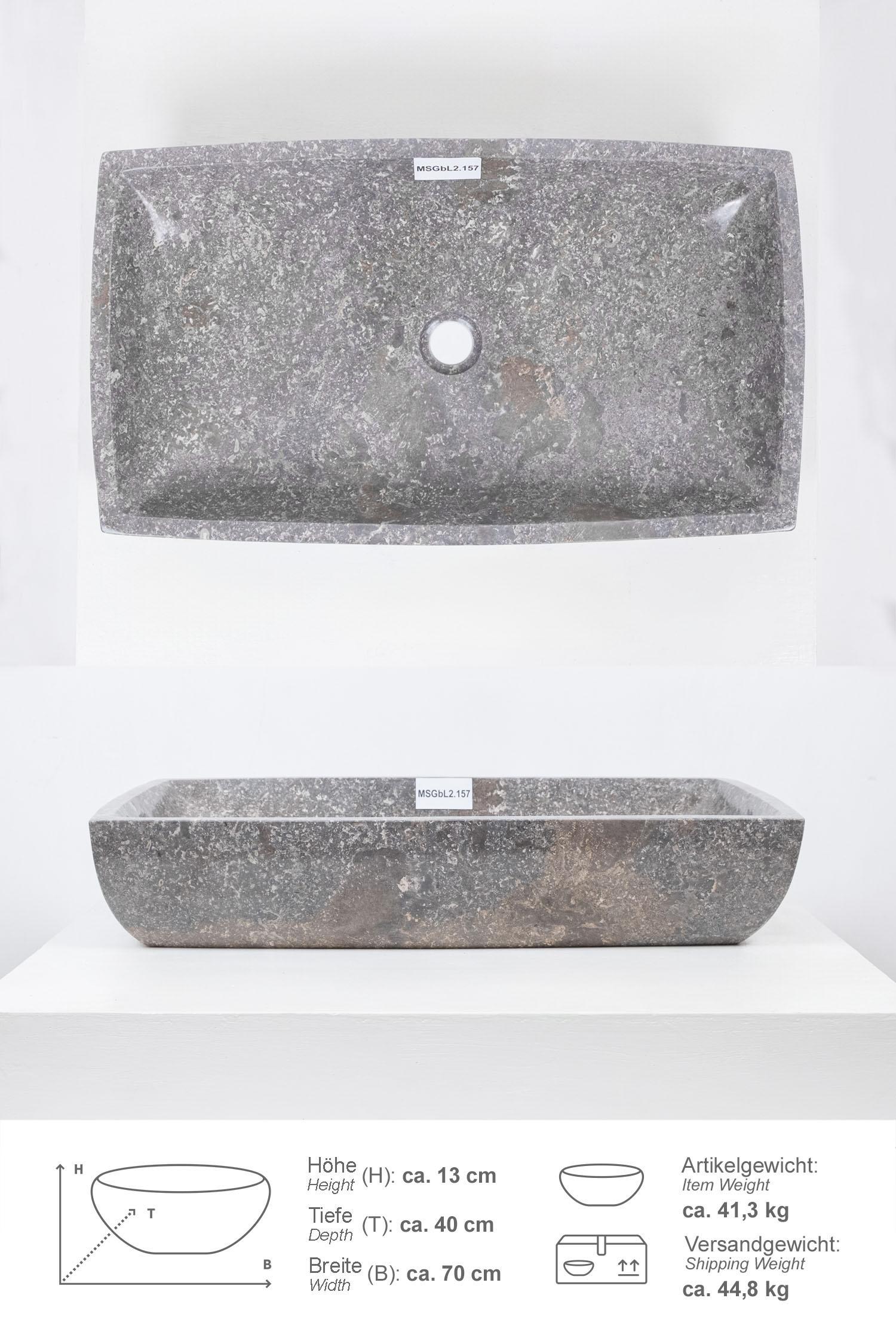 Marmor Waschbecken MARA 70 cm poliert dunkelgrau
MSGBL2.157