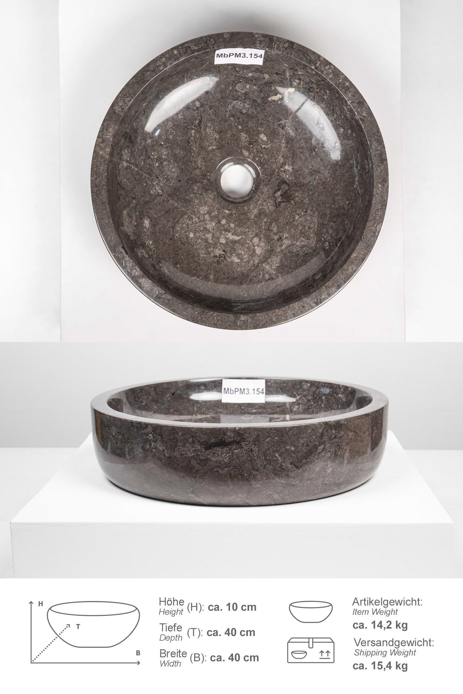 Marmor Waschbecken MILO 40 cm rund
MBPM3.154