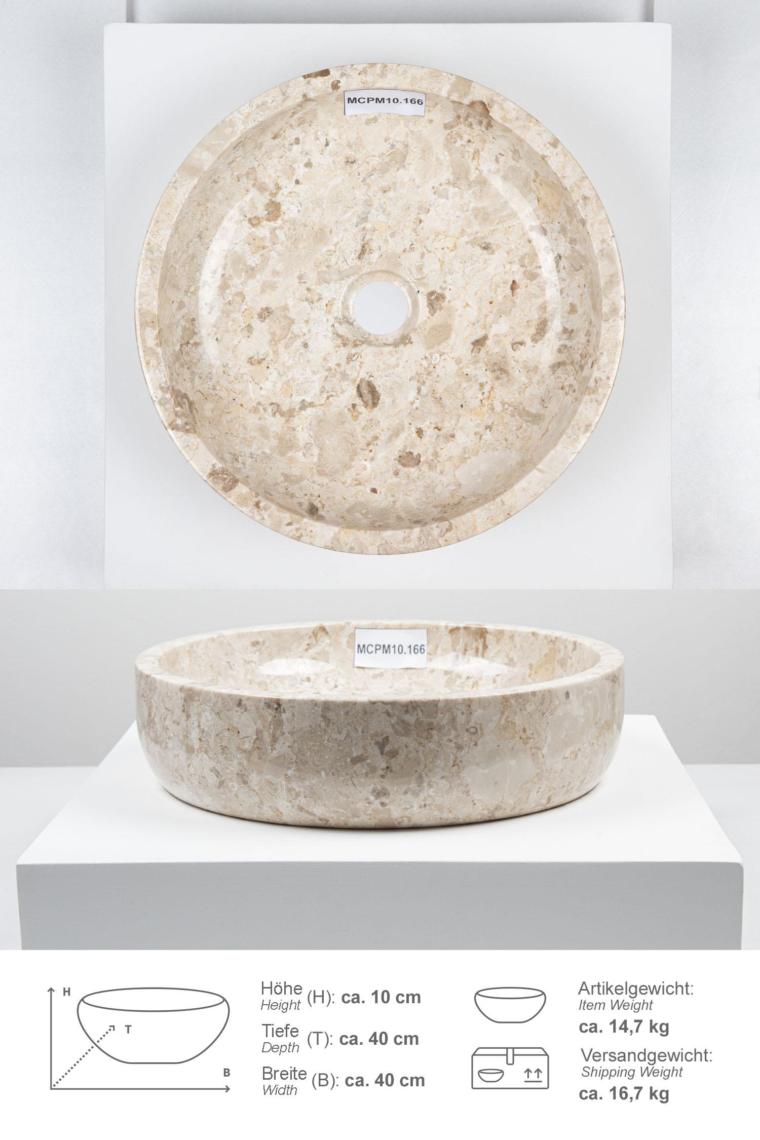 Marmor-Waschbecken MILO 40 cm creme
MCPM10.166