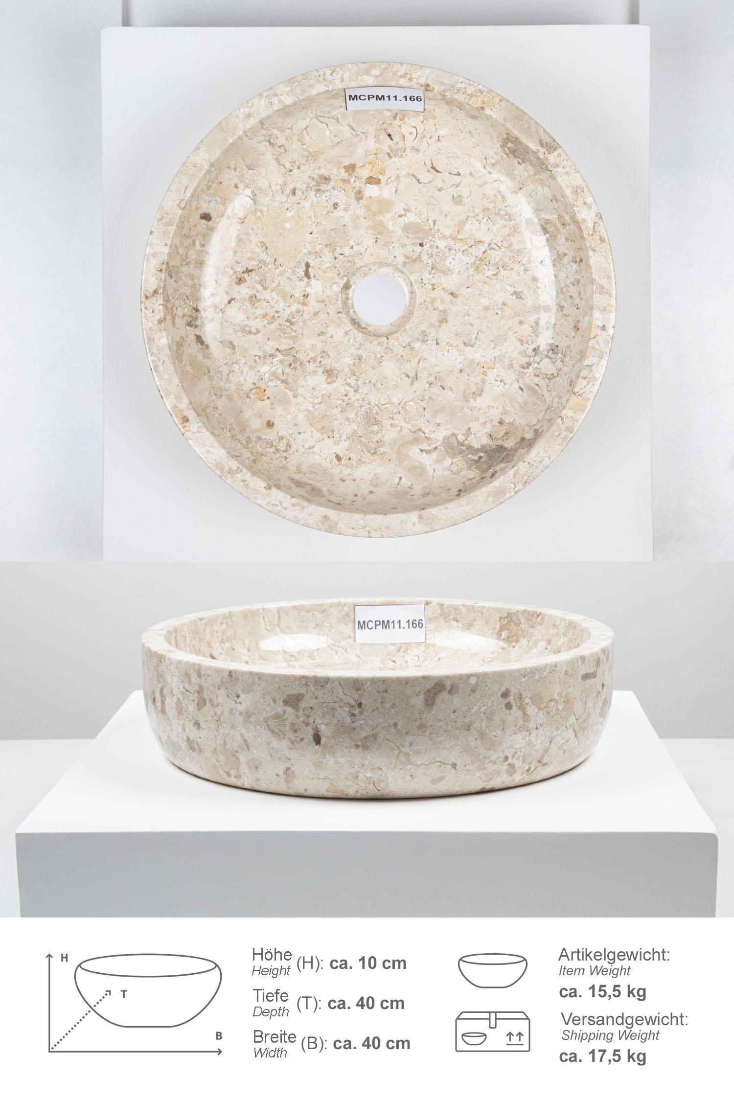 Marmor-Waschbecken MILO 40 cm creme
MCPM11.166