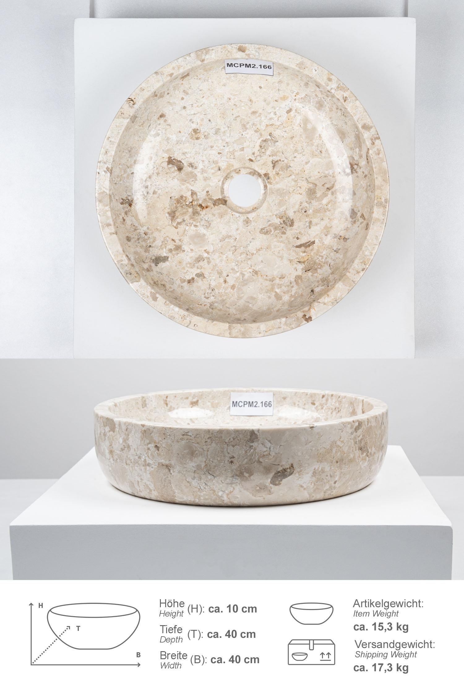 Marmor-Waschbecken MILO 40 cm creme
MCPM2.166
