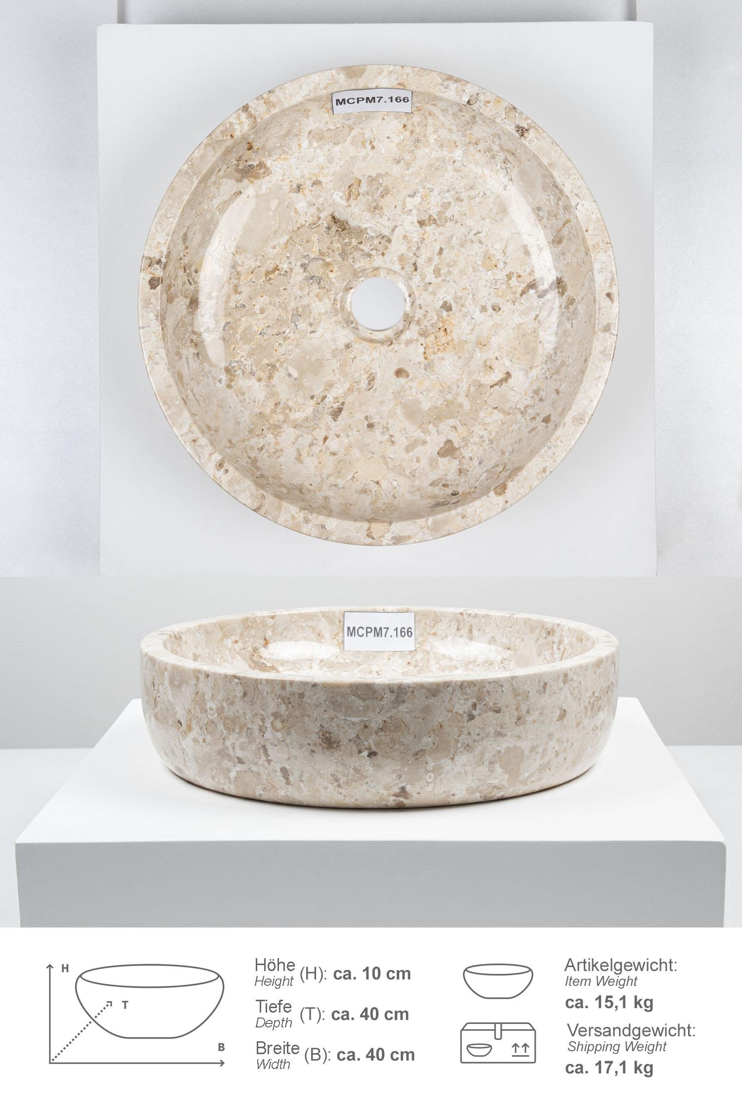 Marmor-Waschbecken MILO 40 cm creme
MCPM7.166