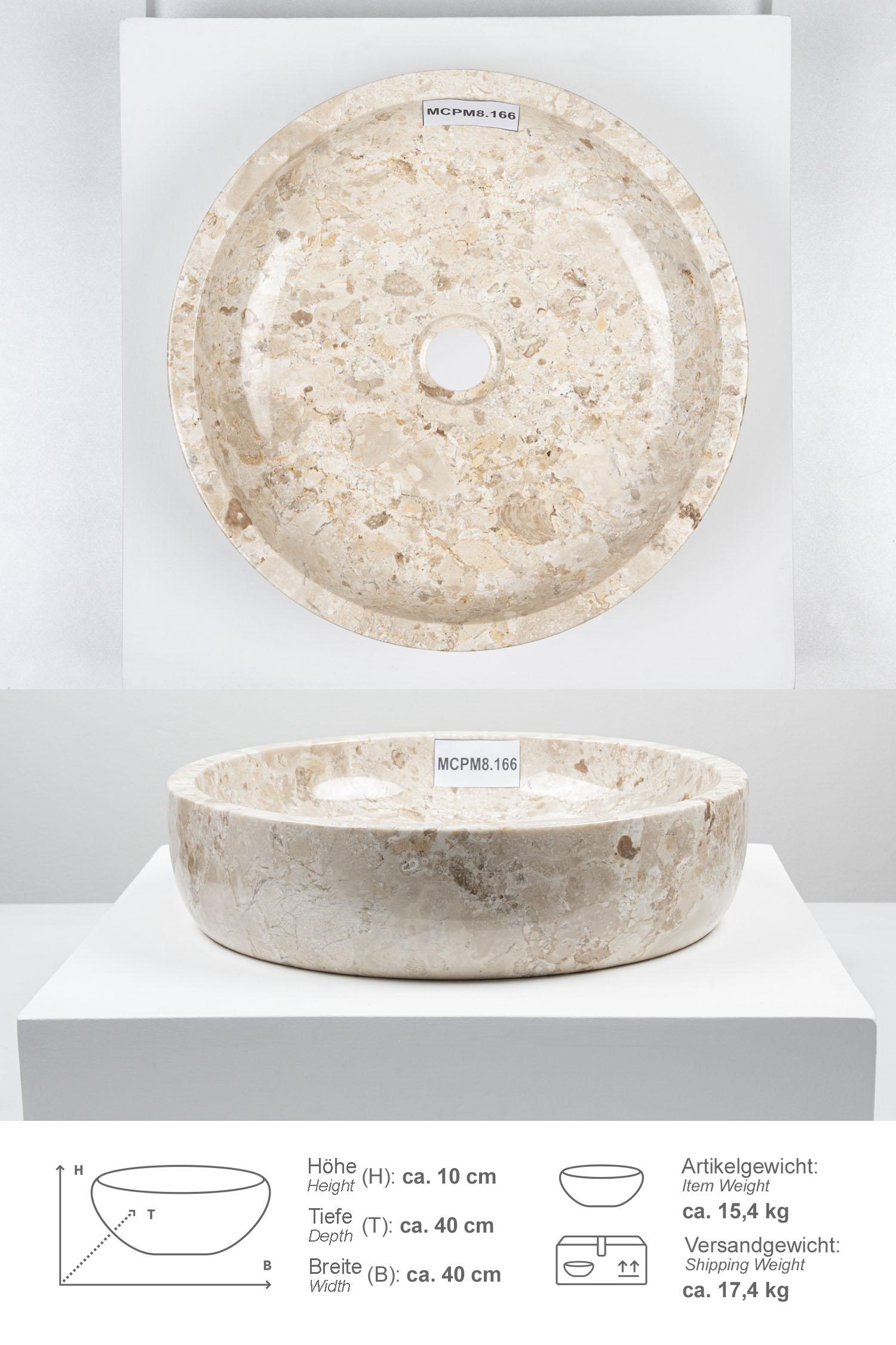 Marmor-Waschbecken MILO 40 cm creme
MCPM8.166