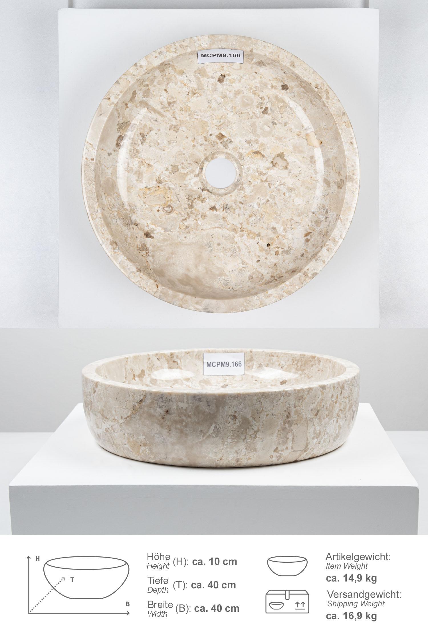 Marmor-Waschbecken MILO 40 cm creme
MCPM9.166