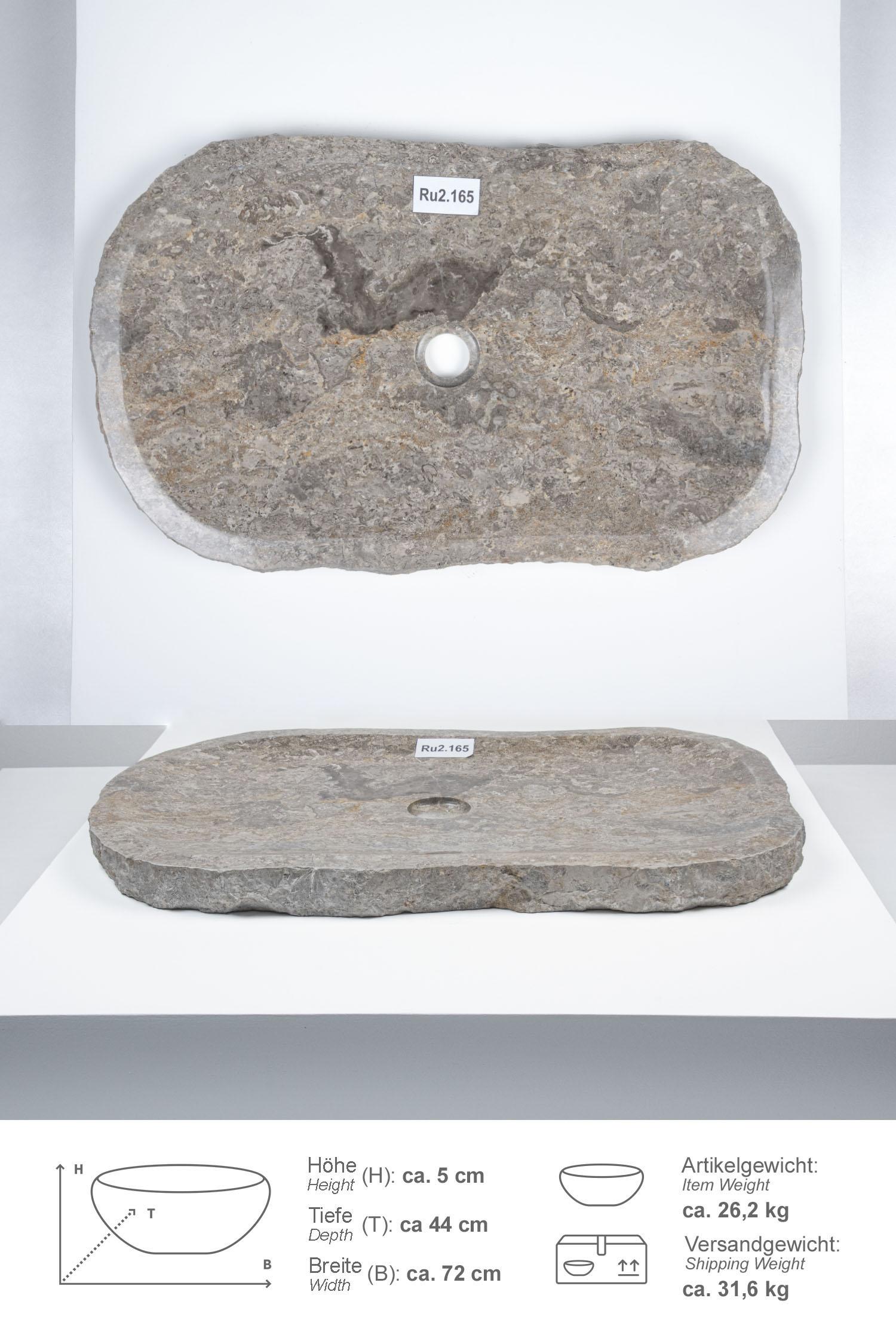 Erosi Marmor Waschbecken extraflach 70 cm grau
Ru2.165