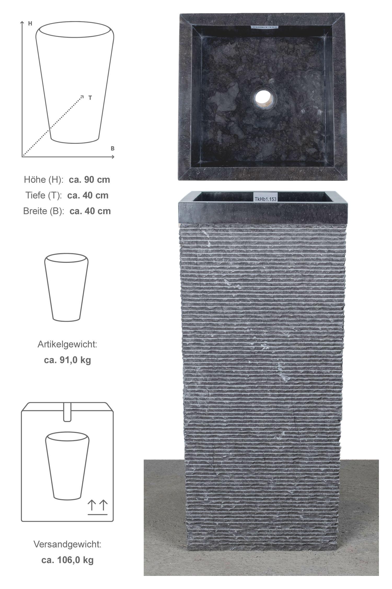 Marmor Standwaschbecken KOTAK 90 cm schwarz
TKHB1.153