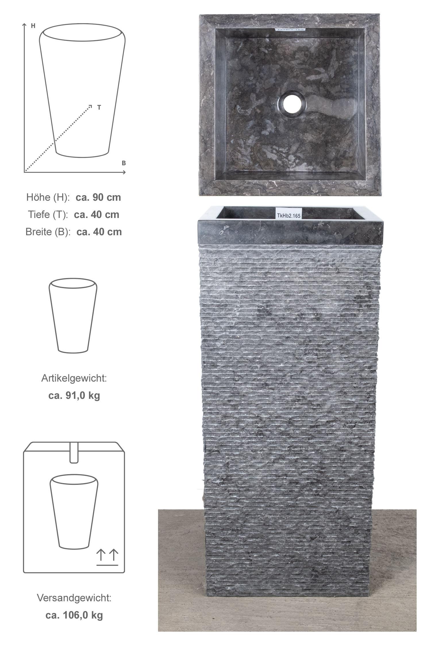 Marmor Standwaschbecken KOTAK 90 cm schwarz
TKHb1.165