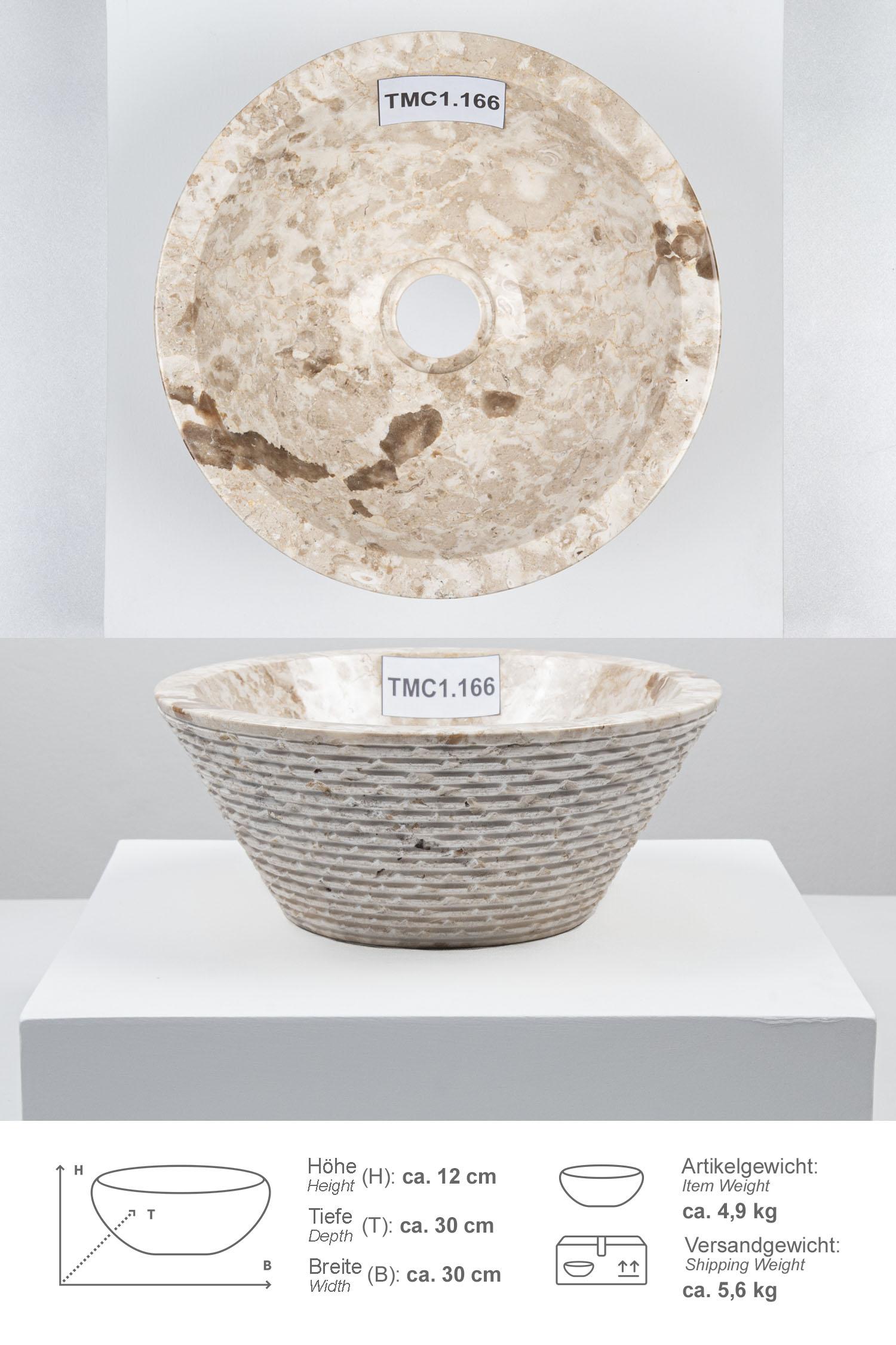 Marmor Waschbecken TOWER 30 cm creme
TMC1.166