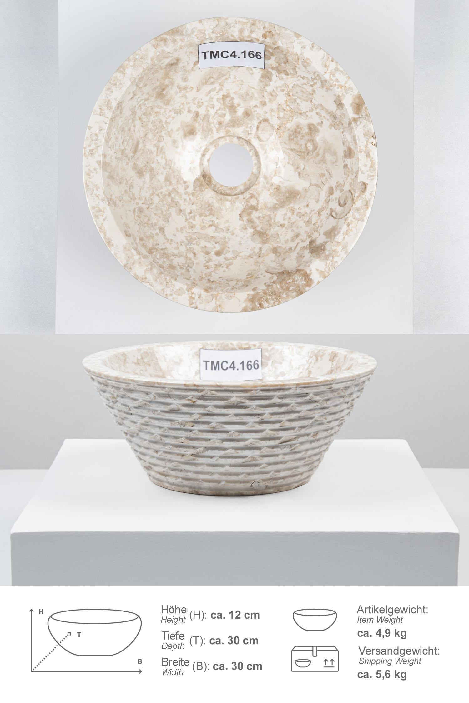 Marmor Waschbecken TOWER 30 cm creme
TMC4.166