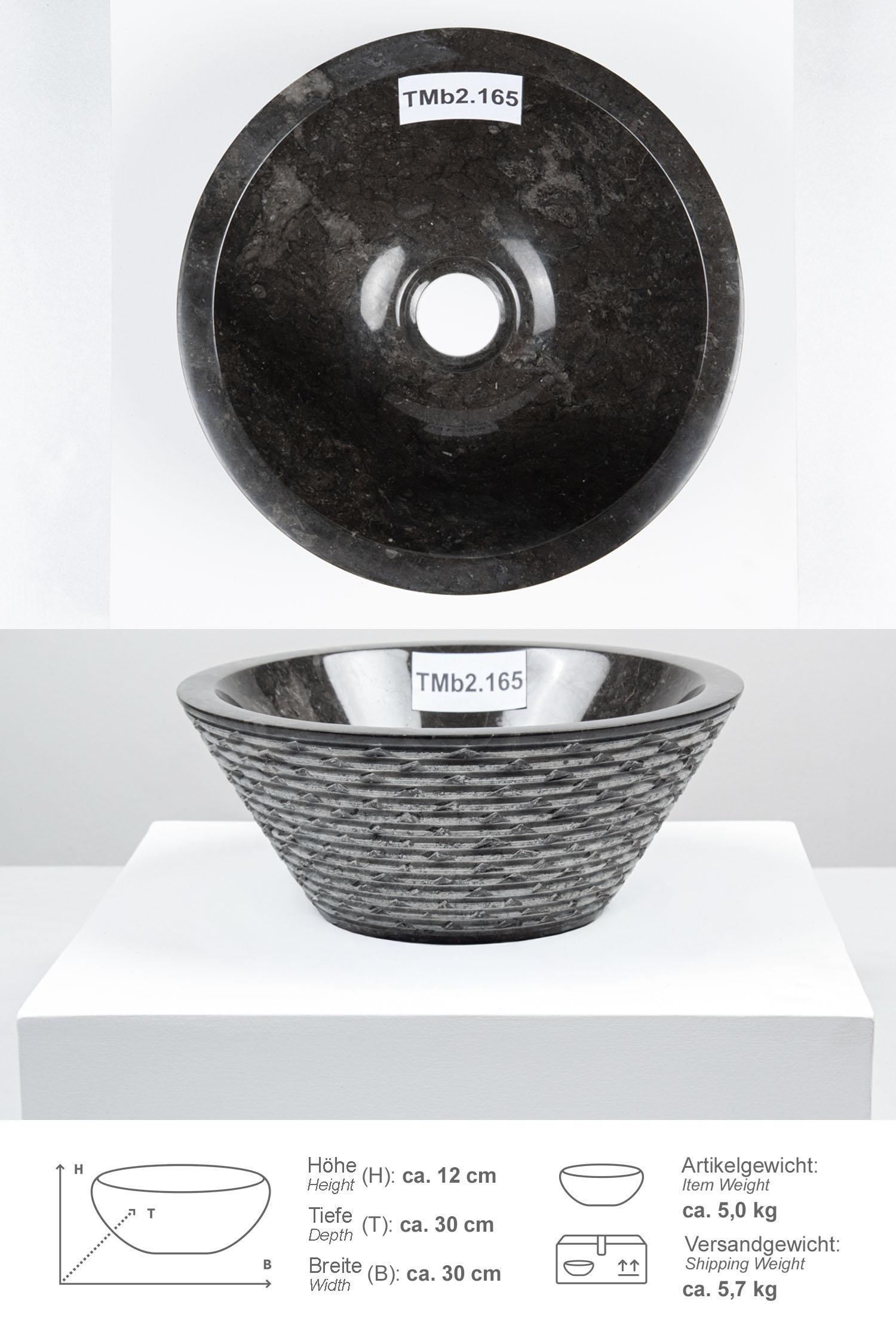 Marmor Waschbecken TOWER 30 cm schwarz rund
TMb2.165