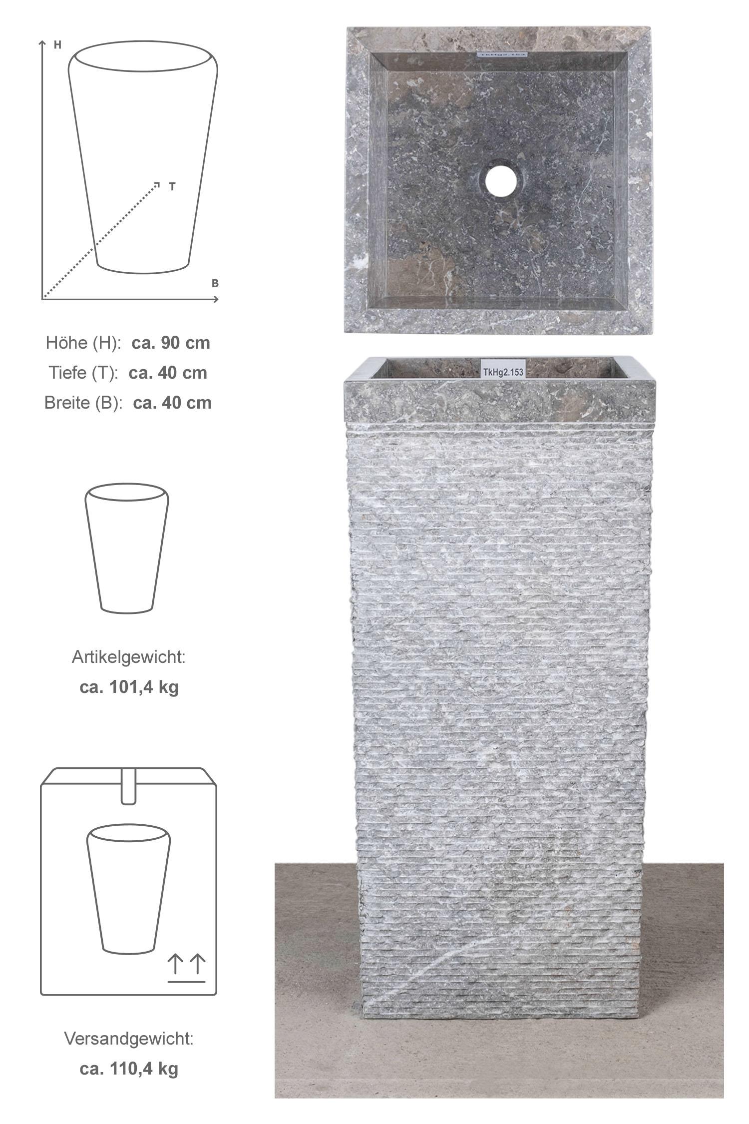 Marmor Standwaschbecken KOTAK 90 cm grau
TKHg2.153