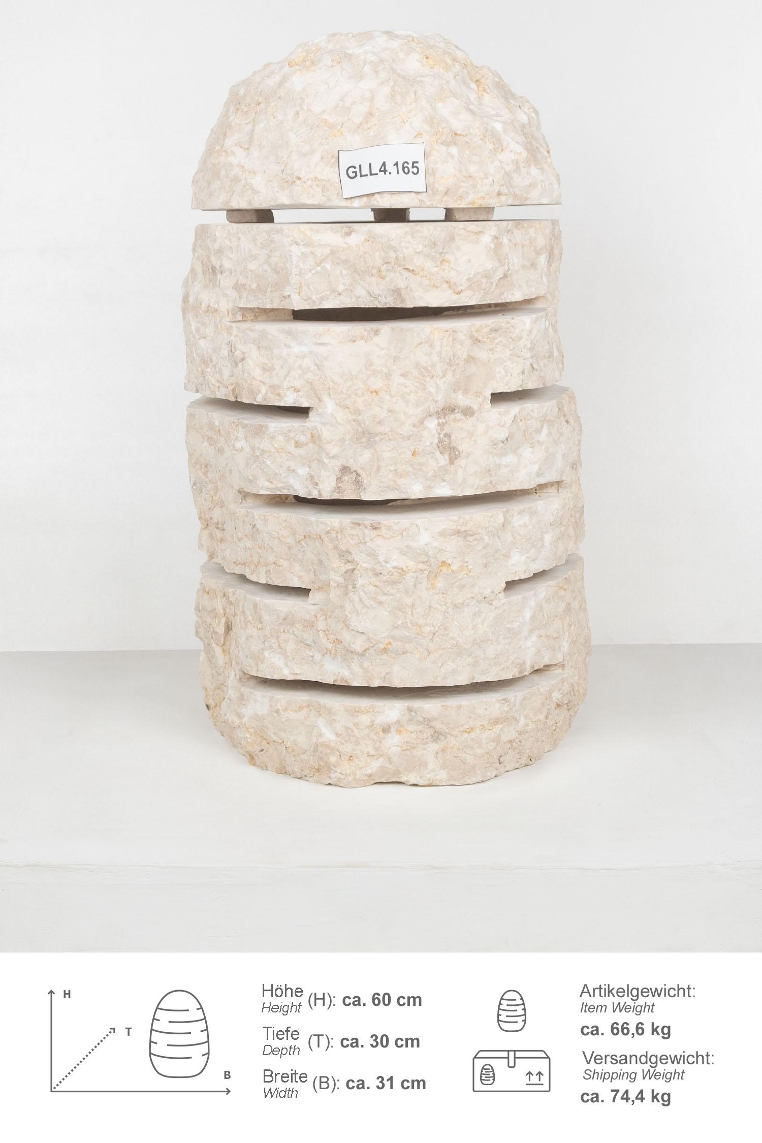 Marmor - Garten Leuchte creme 60 cm Größe L
GLL4.165