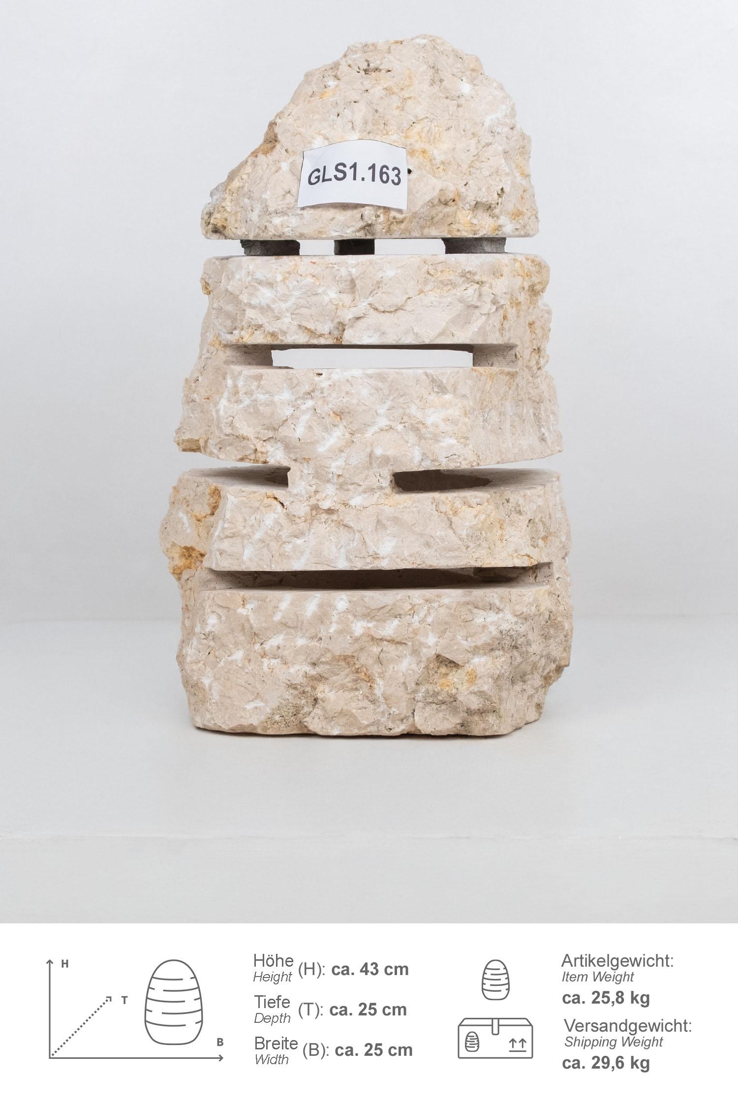 Marmor - Garten Leuchte creme 40 cm Größe S GLS1.163