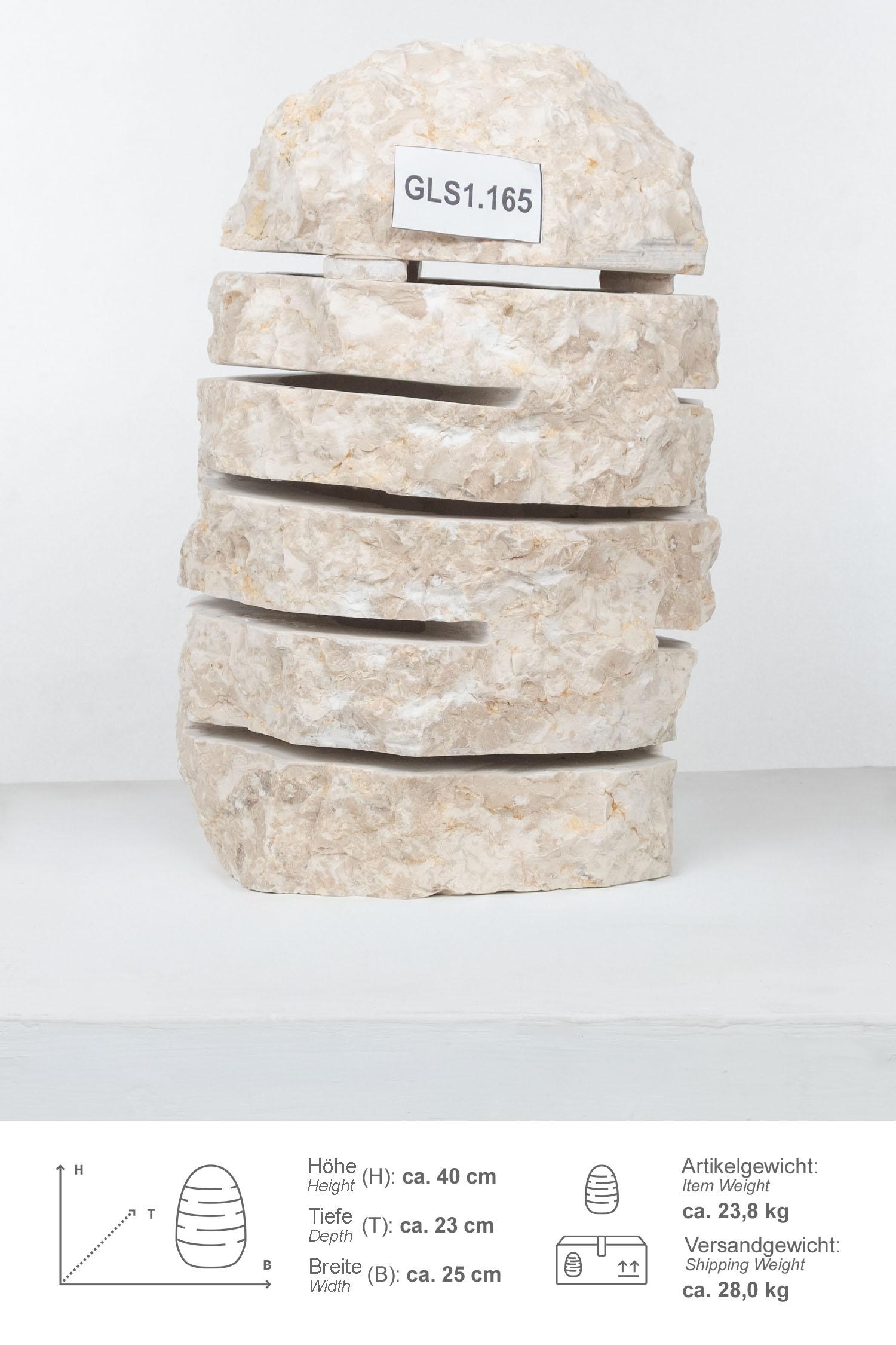 Marmor - Garten Leuchte creme 40 cm Größe S
GLS1.165