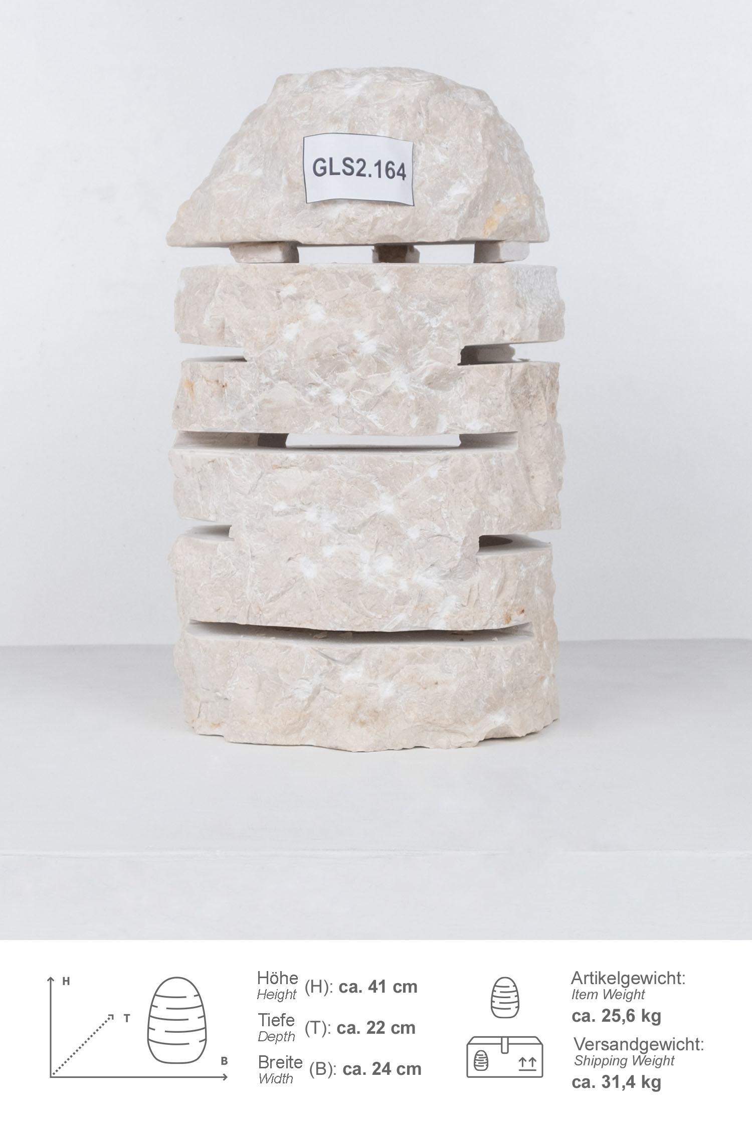Marmor - Garten Leuchte creme 40 cm Größe S
GLS2.164