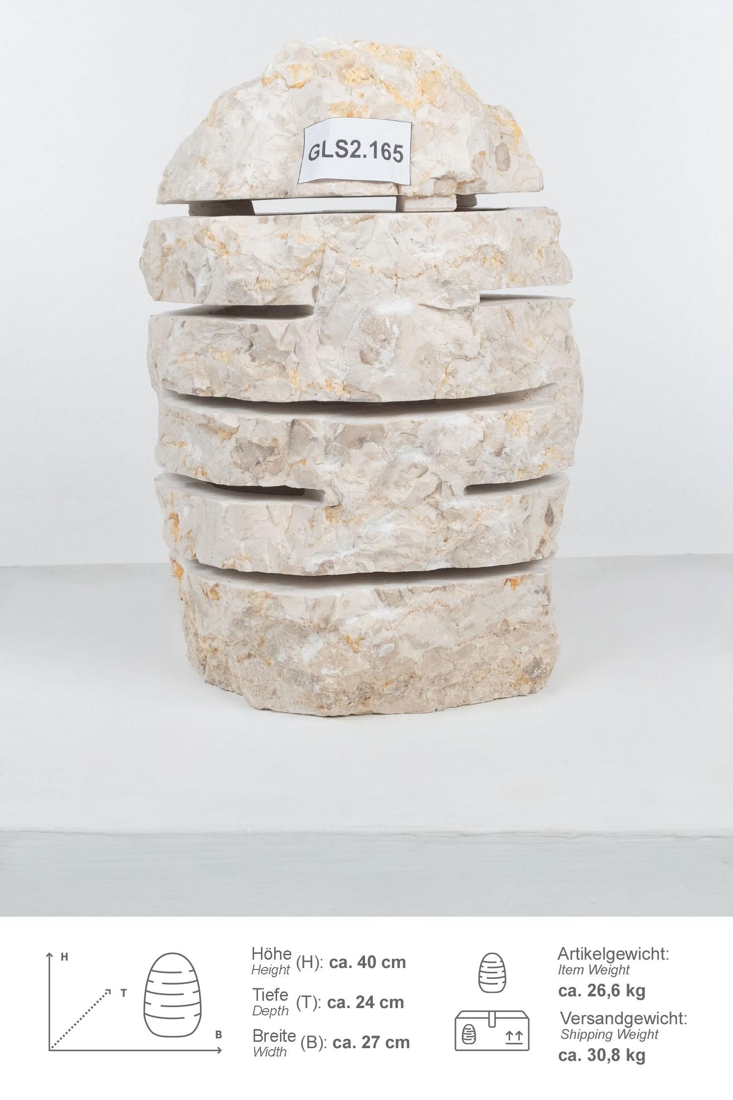 Marmor - Garten Leuchte creme 40 cm Größe S
GLS2.165