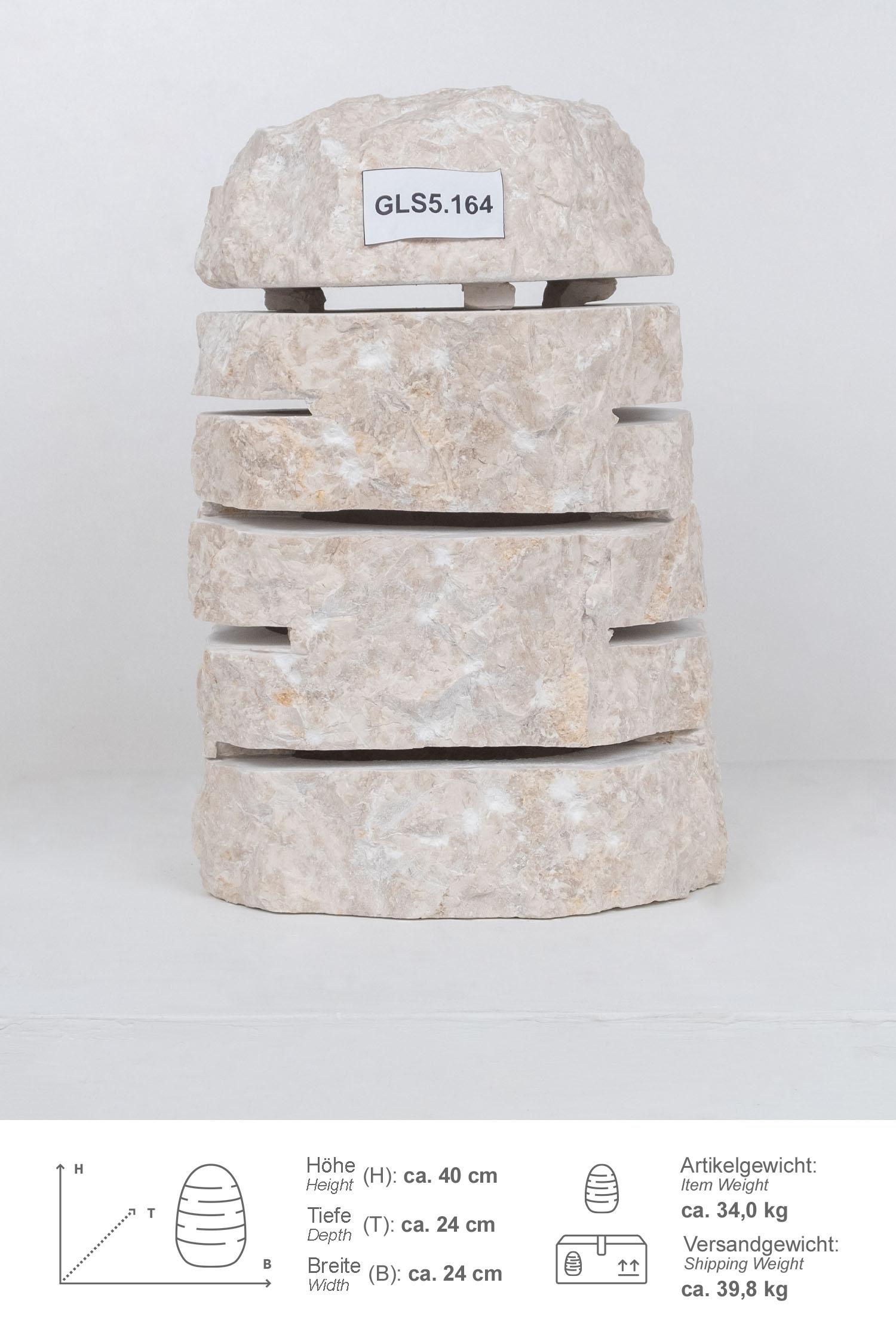Marmor - Garten Leuchte creme 40 cm Größe S
GLS5.164